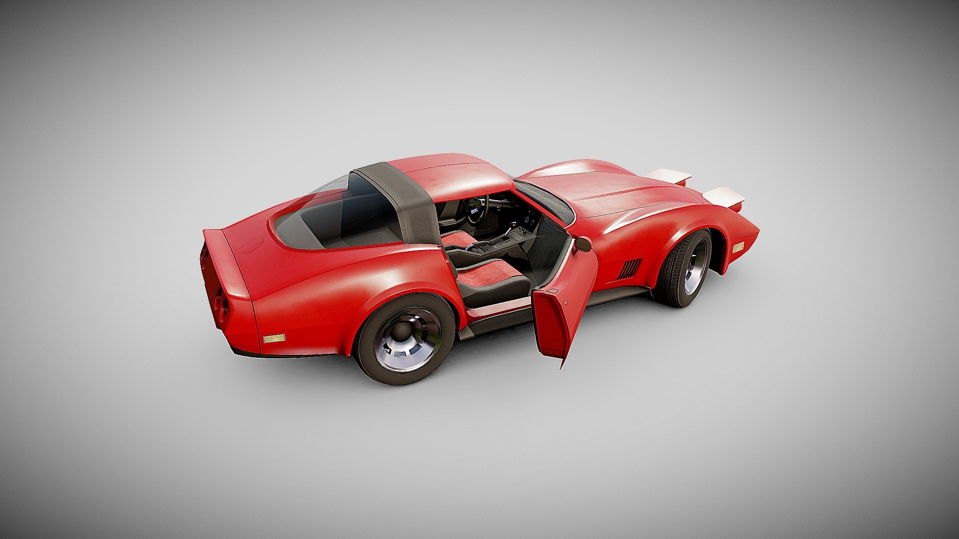 American race car 3d model