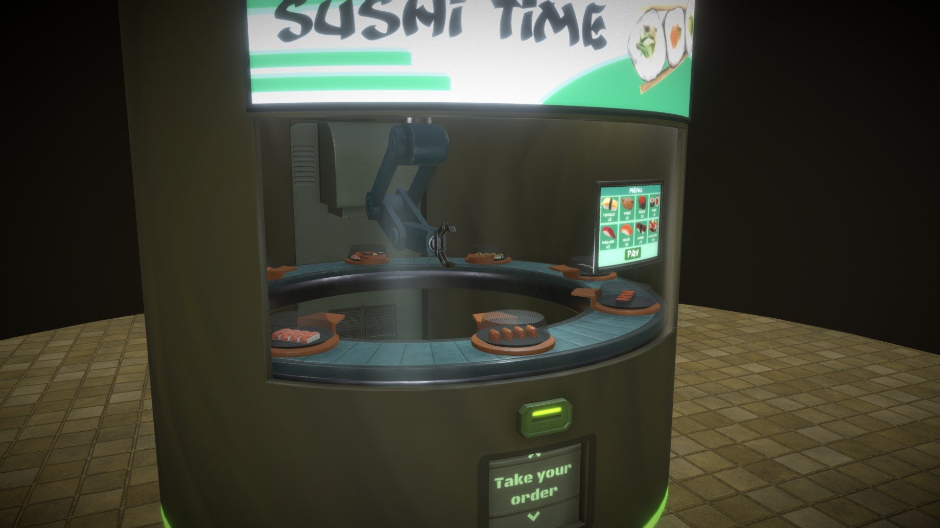 Sushi vending machine 3d model