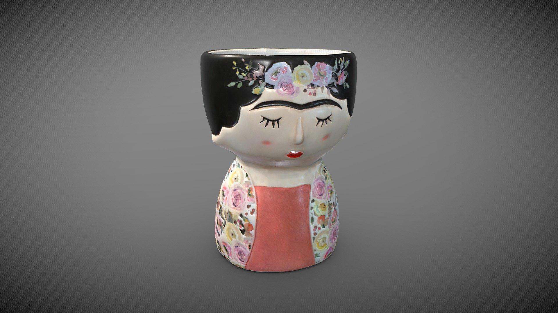 Frida Kahlo Head Vase 3D Scan 3d model