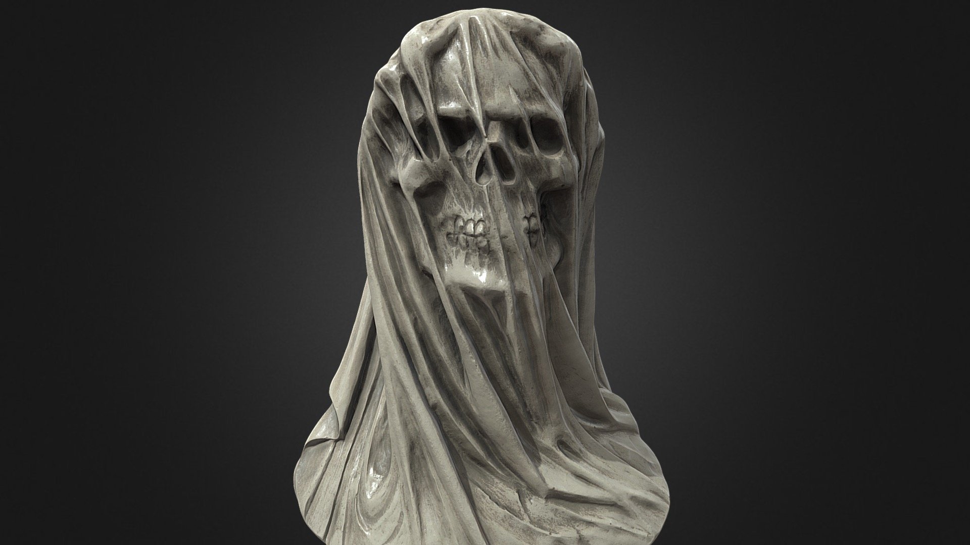 Veiled Bride Skull Bust 3d model