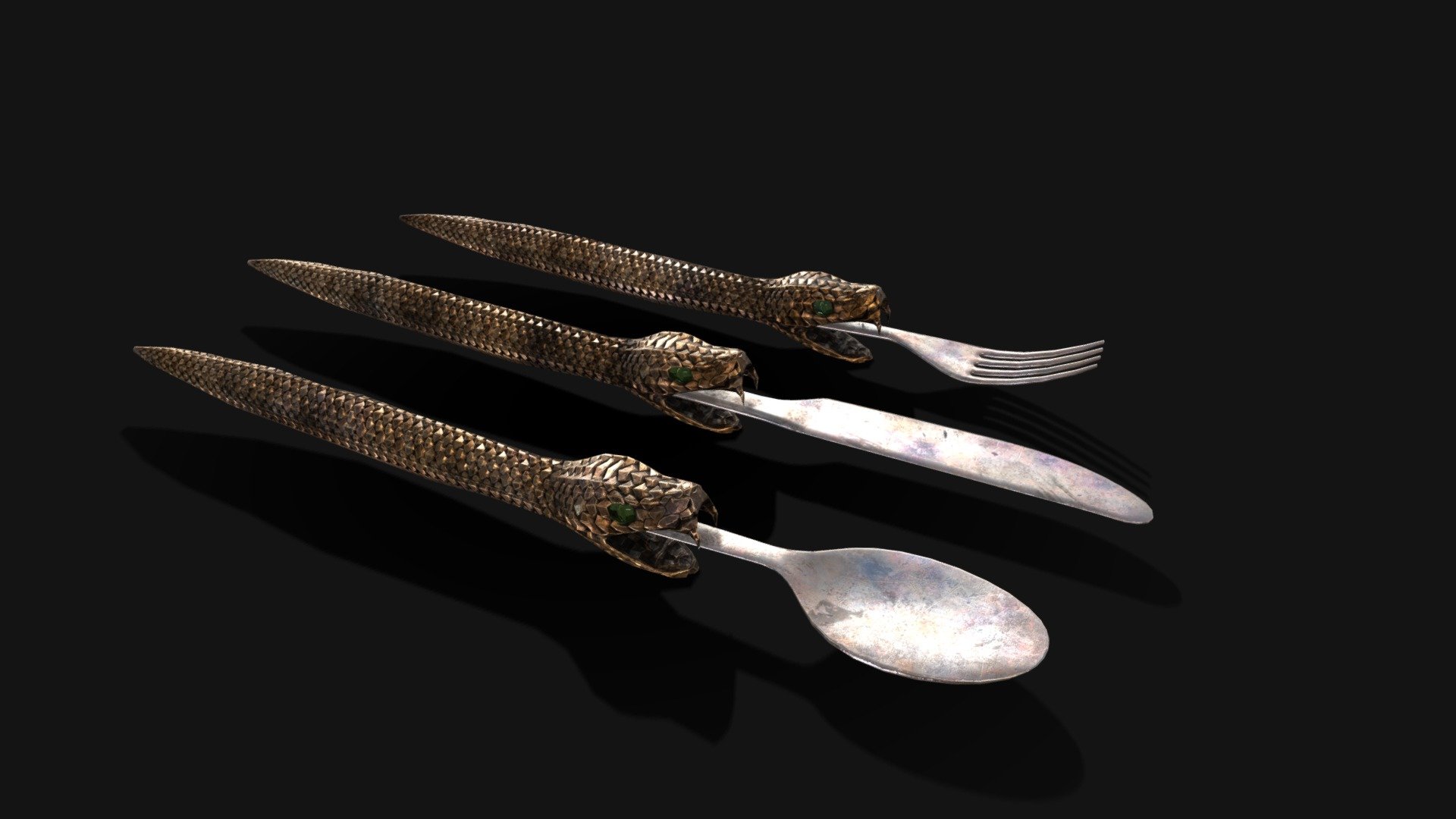 Snake King Cutlery 3d model