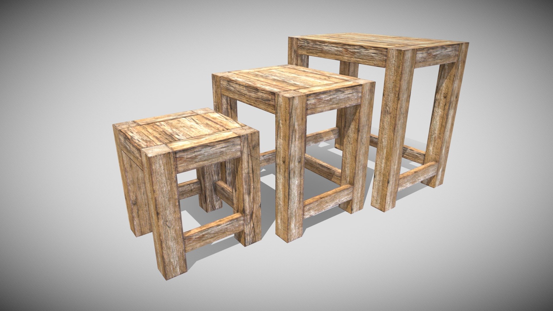 Wood Simple Seats 3d model