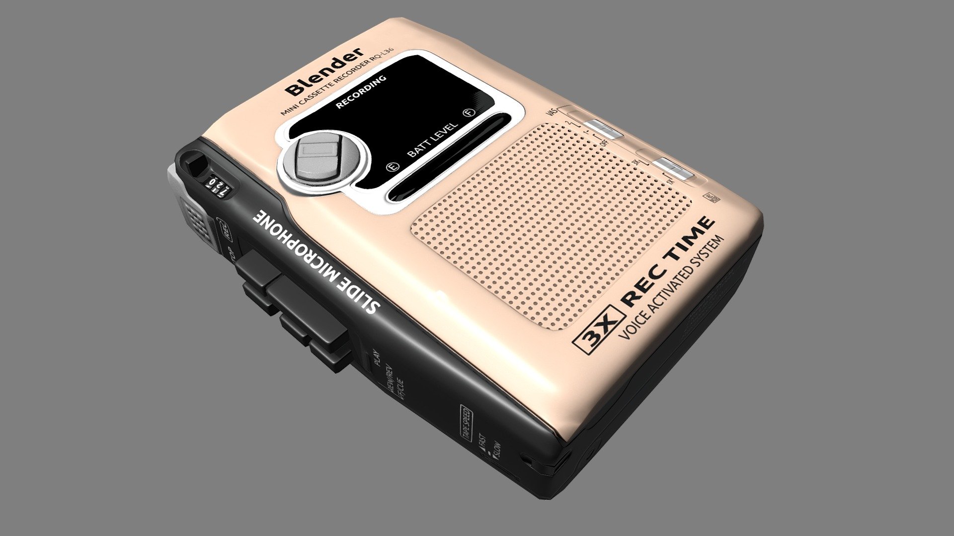 Cassete voice recorder (RQ-L36) 3d model