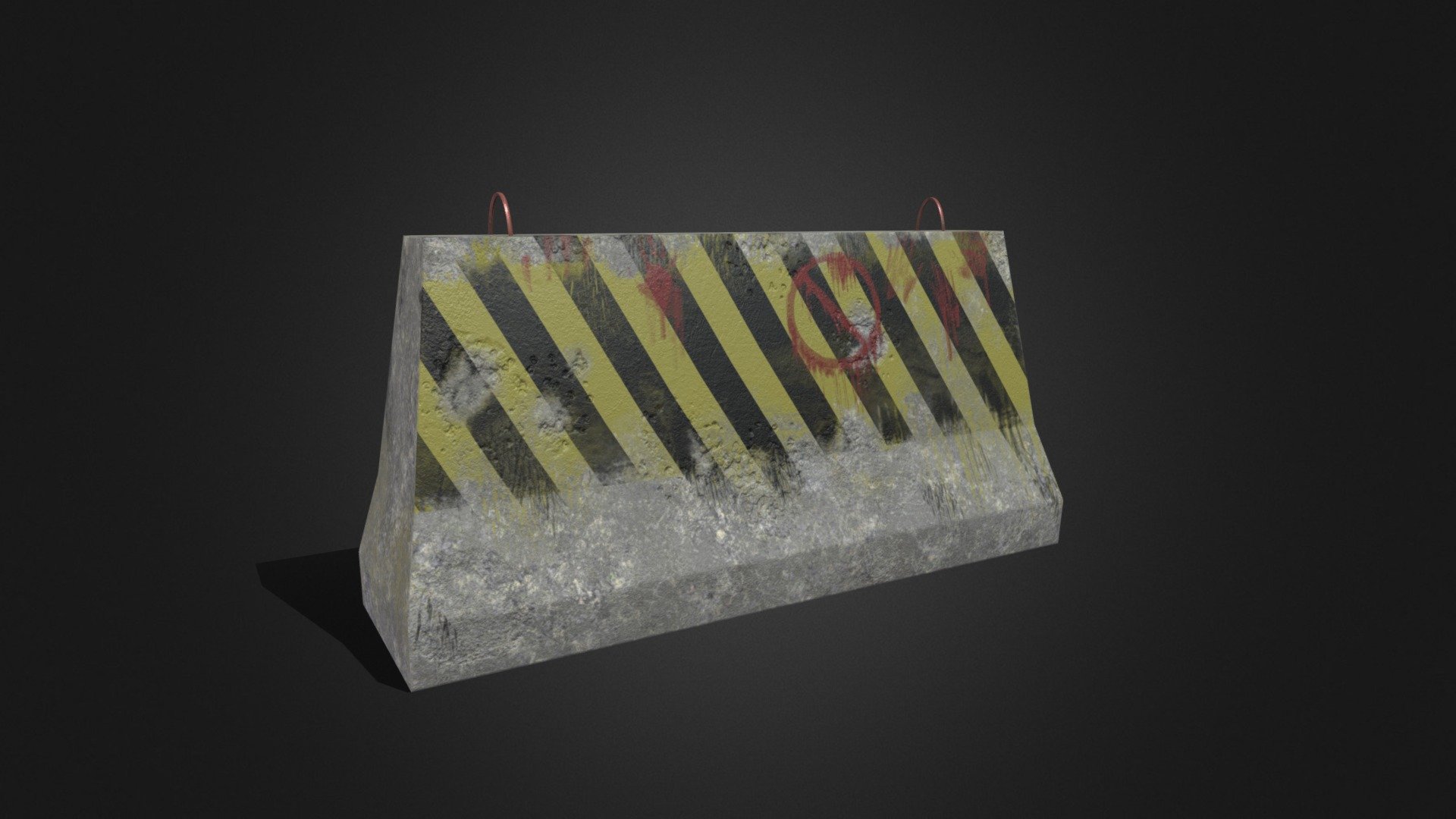 Concrete roadblock 3d model