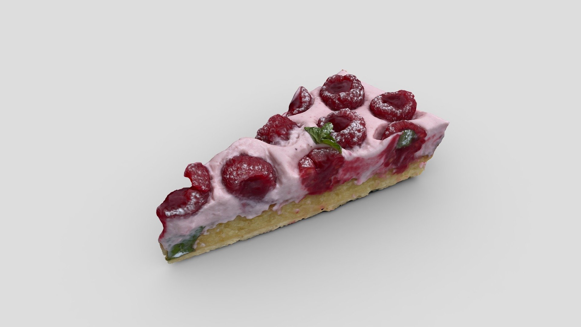 Slice of raspberry pie 3d model