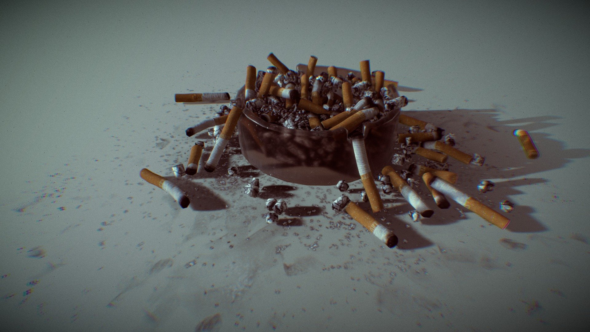 PTish exceptionally full ashtray 3d model