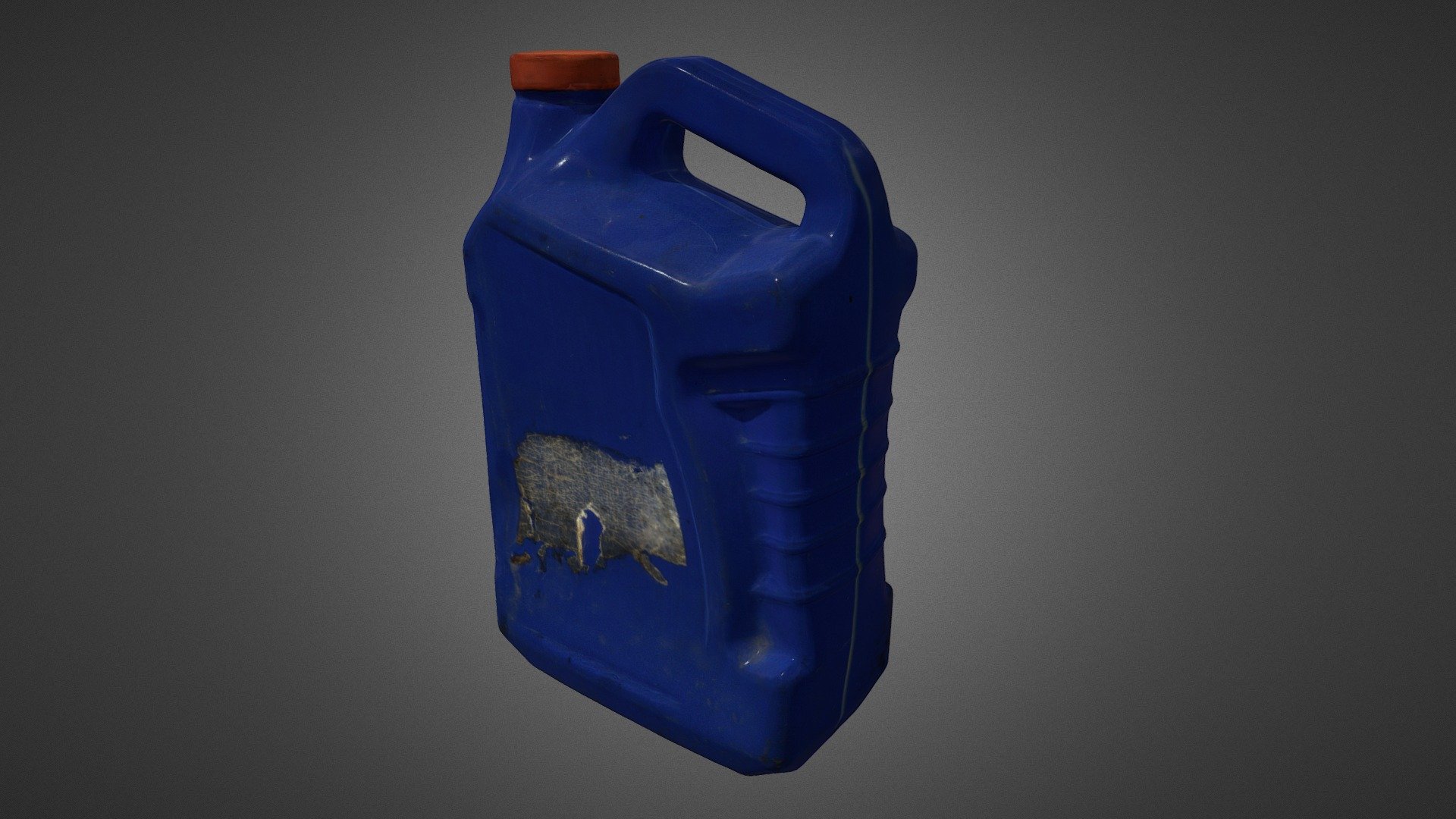 Blue oil can 3d model