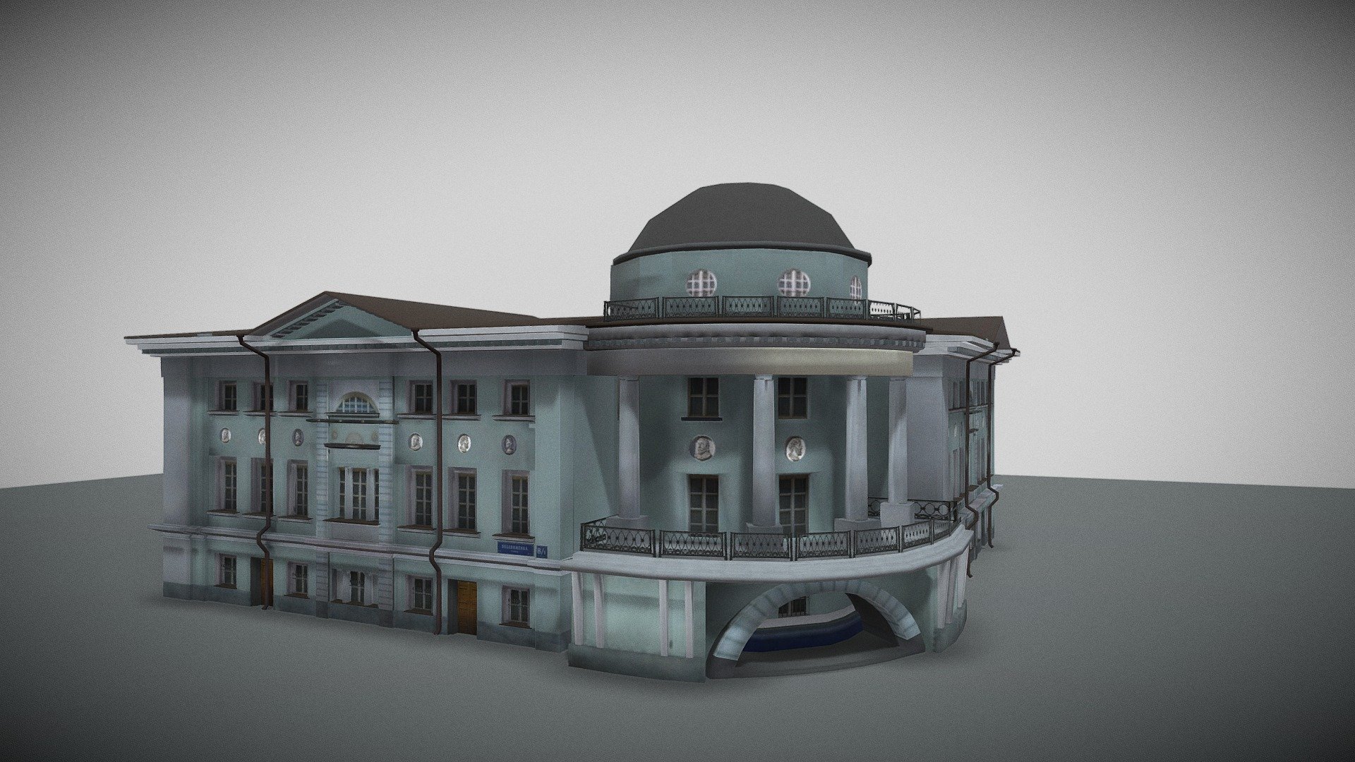 The Razumovsky-Sheremetev House (Low poly) 3d model