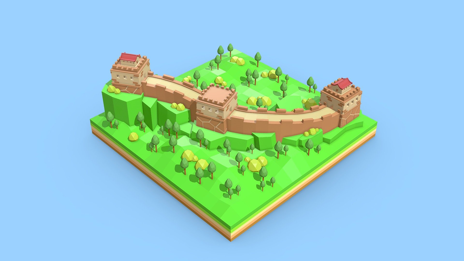 Great Wall of China LowPoly 3D 3d model