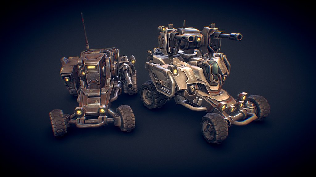 Sci-Fi Buggies 3d model