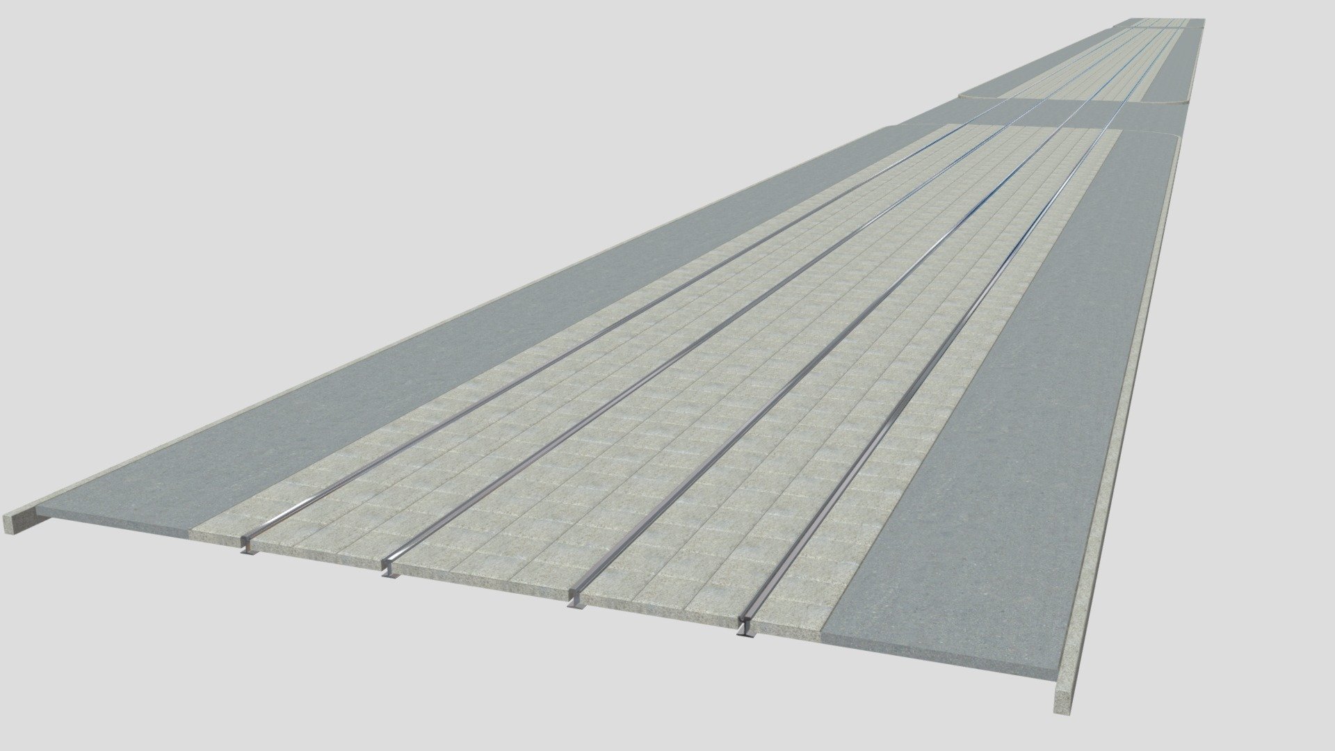 tram rails 3d model