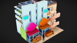 Low poly shop building