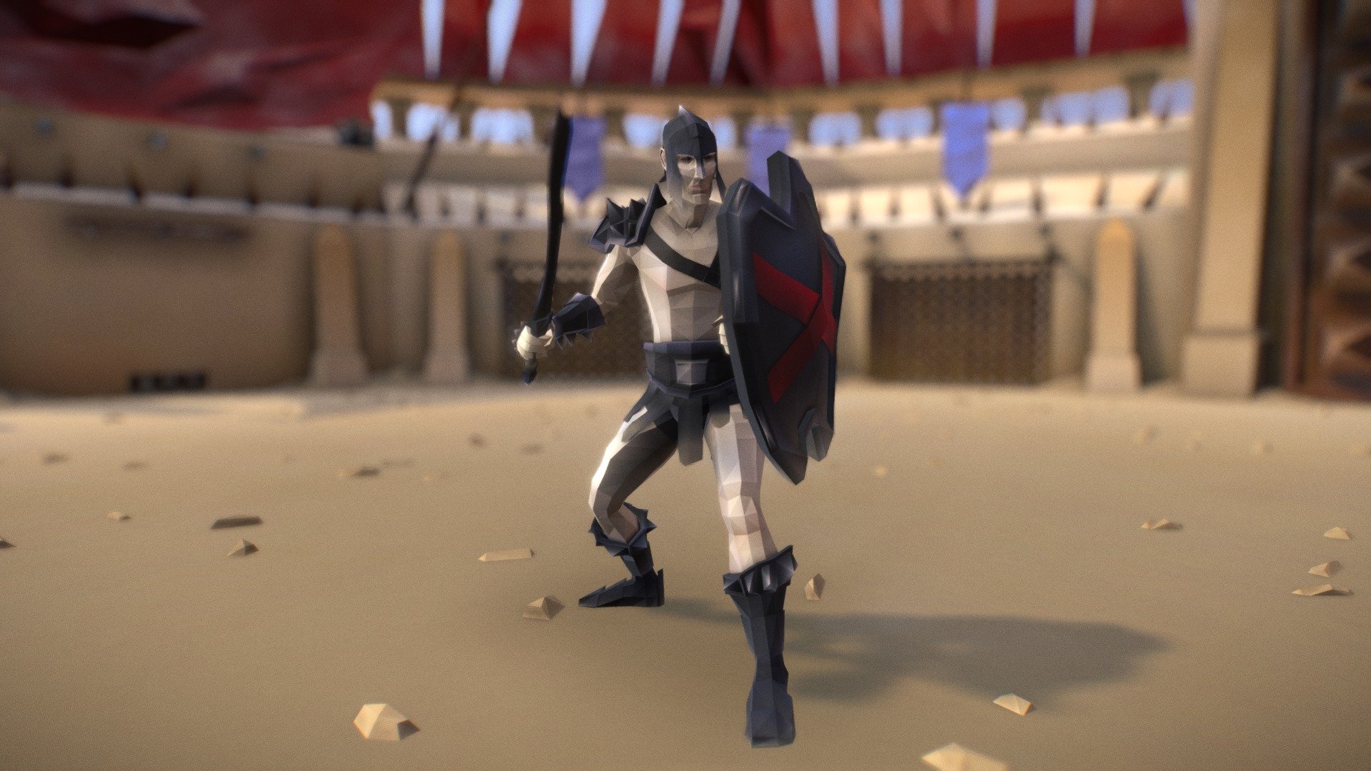 Low-Poly Gladiator 3d model