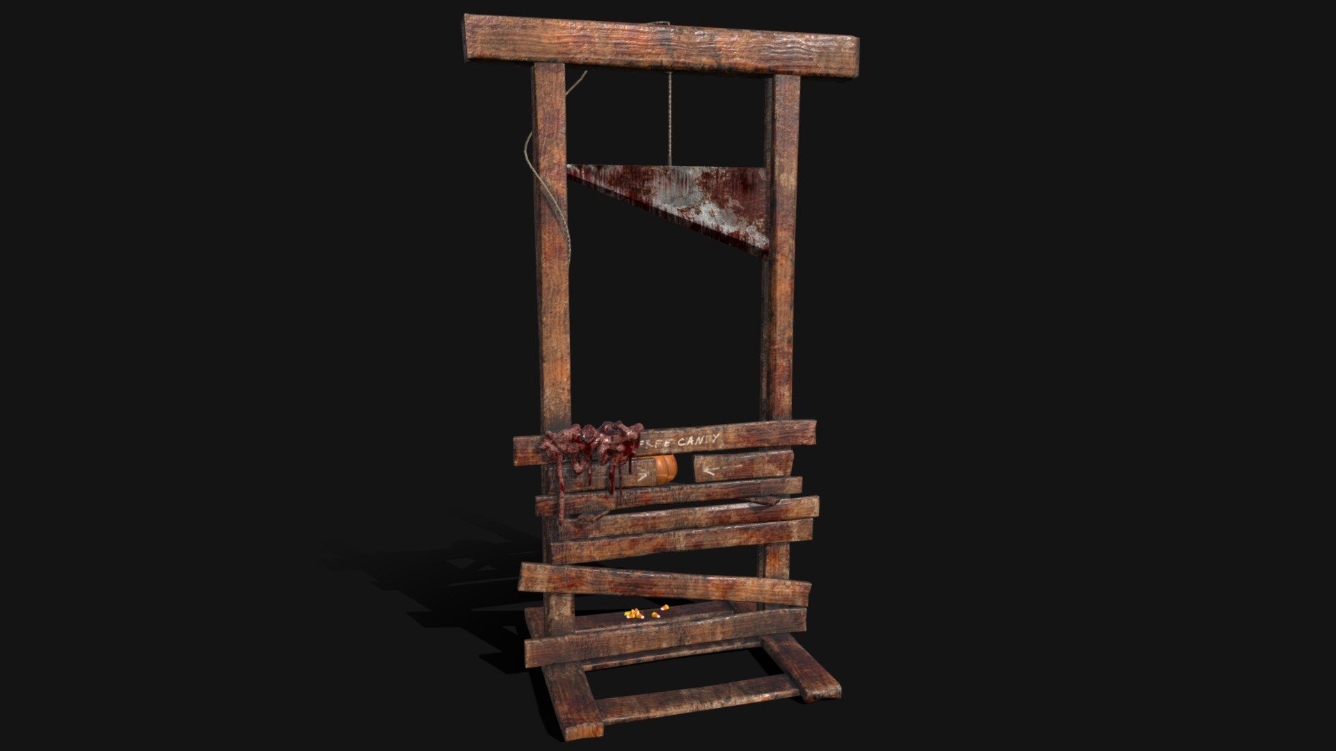 Bloody Halloween Guillotine 3d model