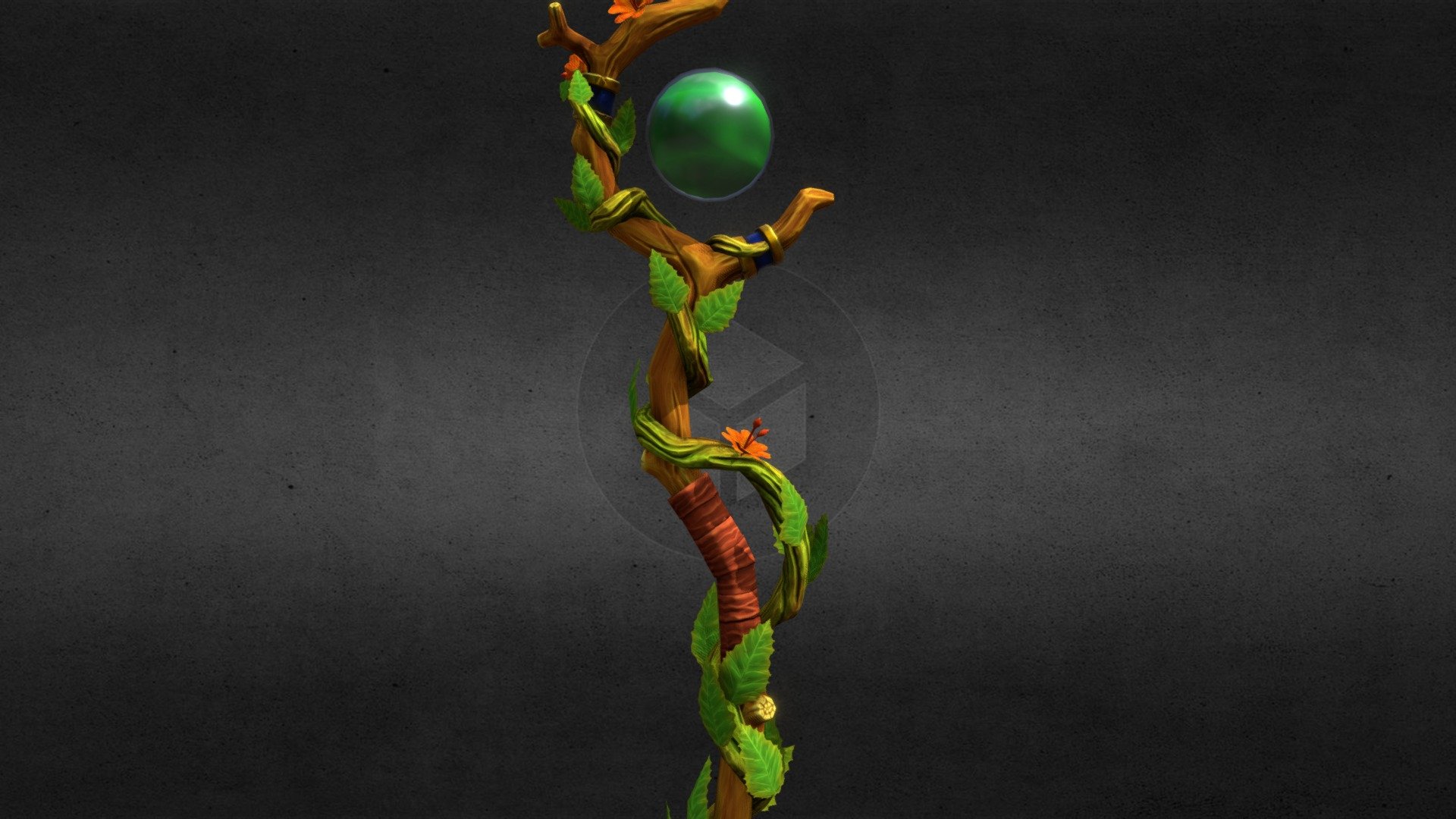 Druidic Staff 3d model