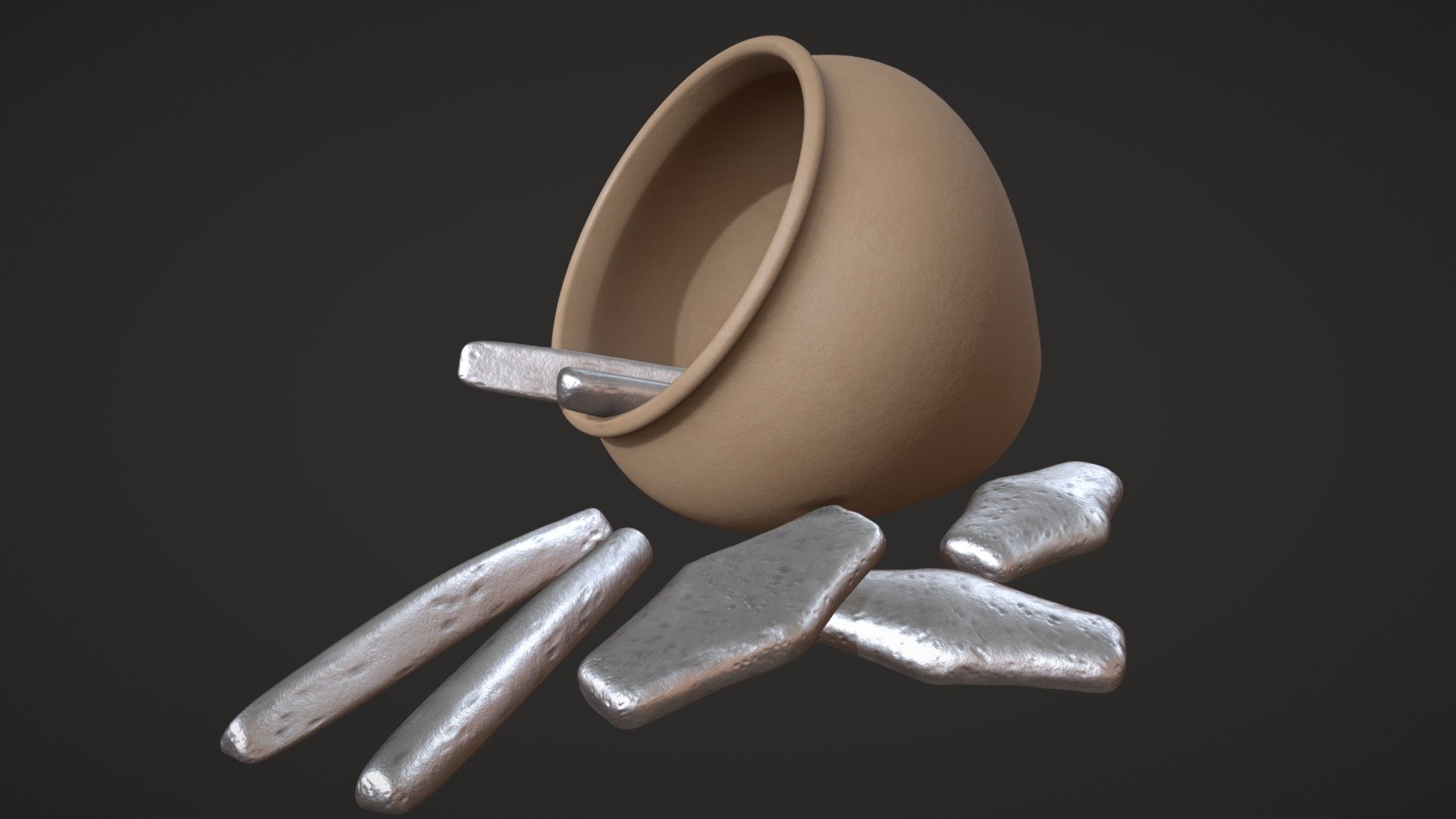 Pot of Hryvni/Grivna 3d model