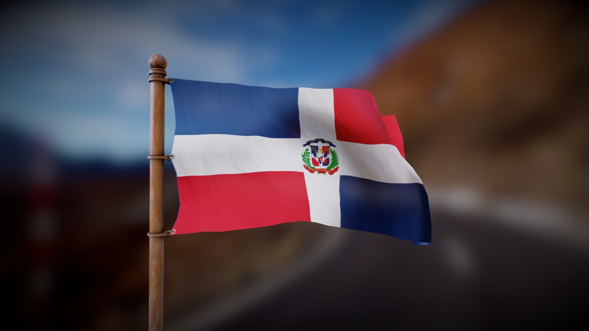 Flag of Dominican Republic 3d model