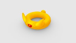 Cartoon yellow swimming circle