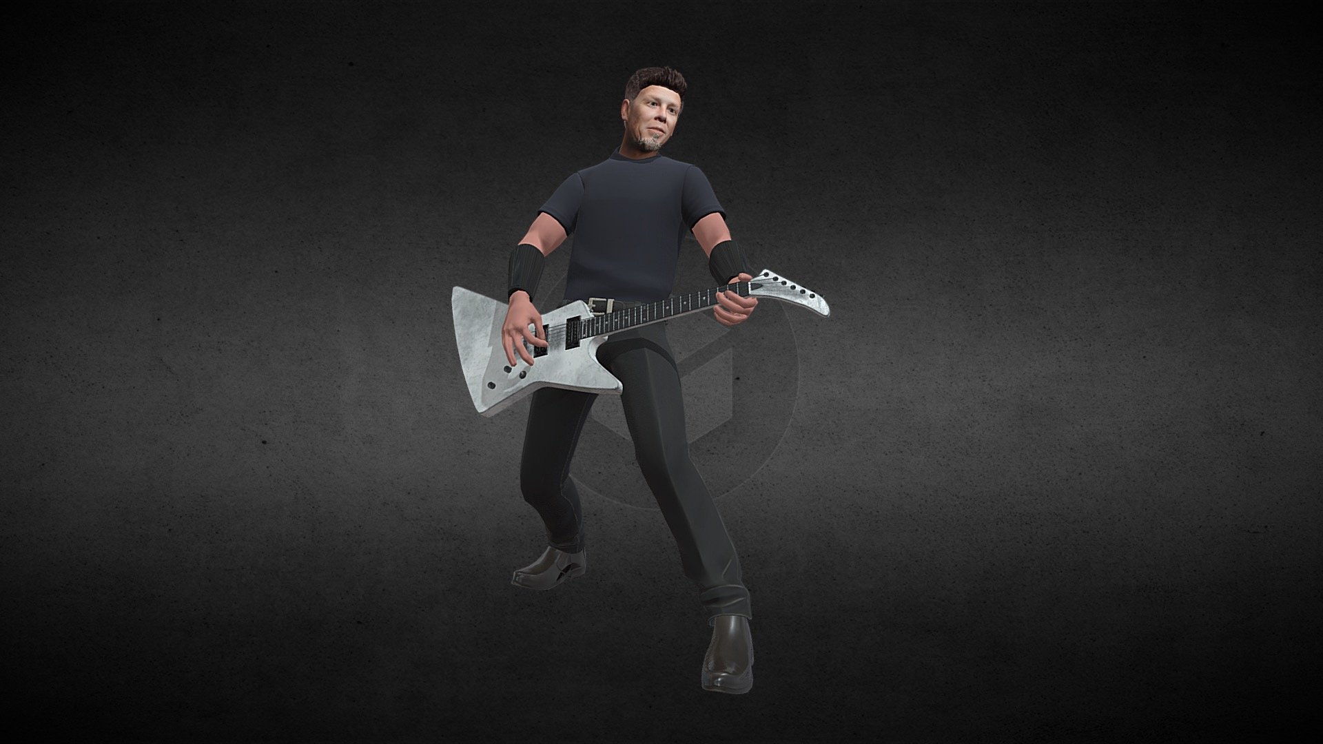 James Hetfield Metallica low poly 3d model