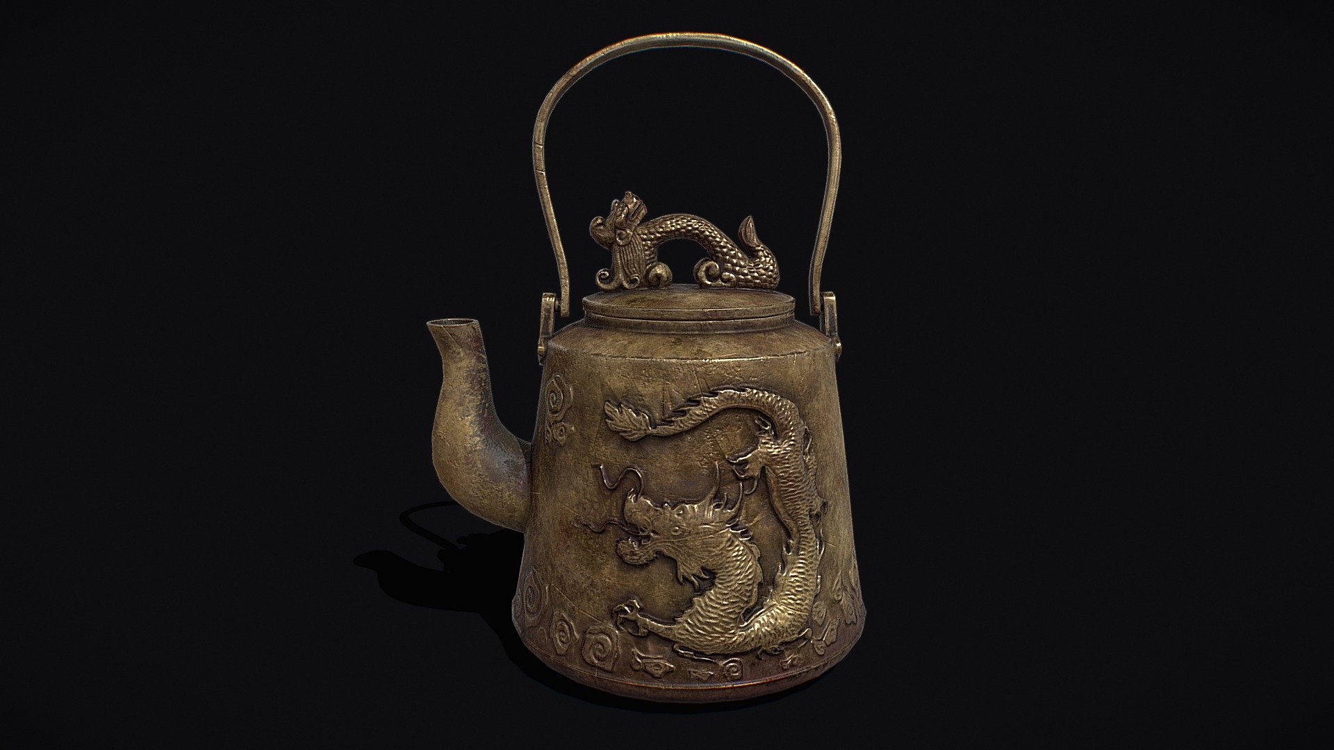 Antique Chinese Teapot 3d model