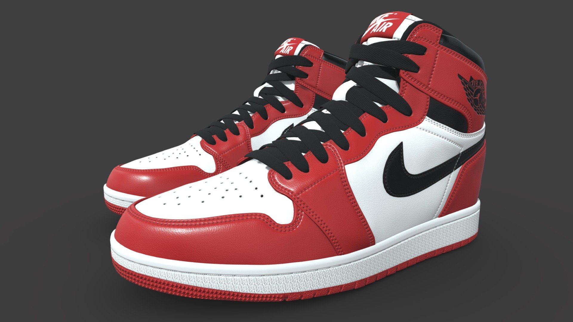 Jordan 1 high Retro Chicago PBR 3d model