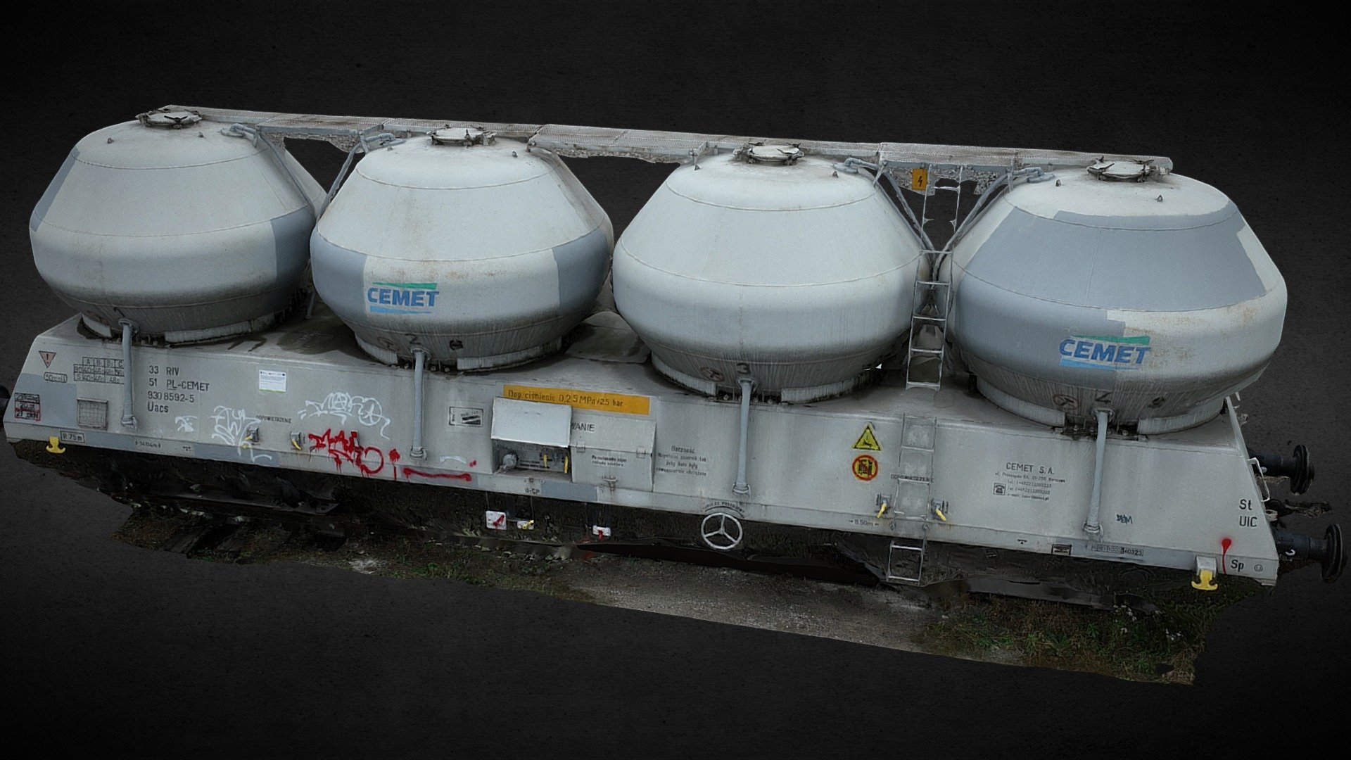 cement train industrial cargo photoscan 3d model