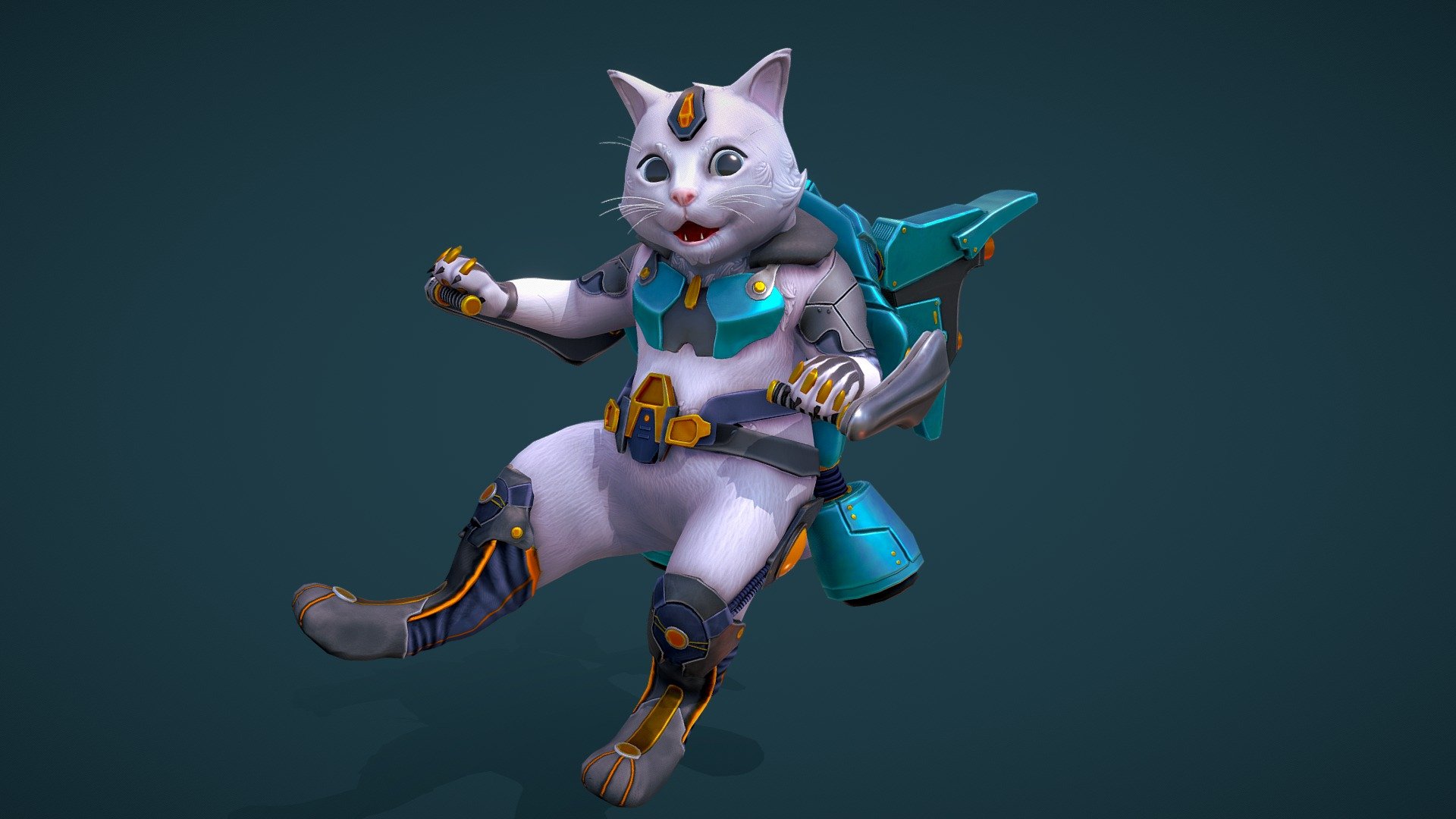 Jetpack Cat 3d model