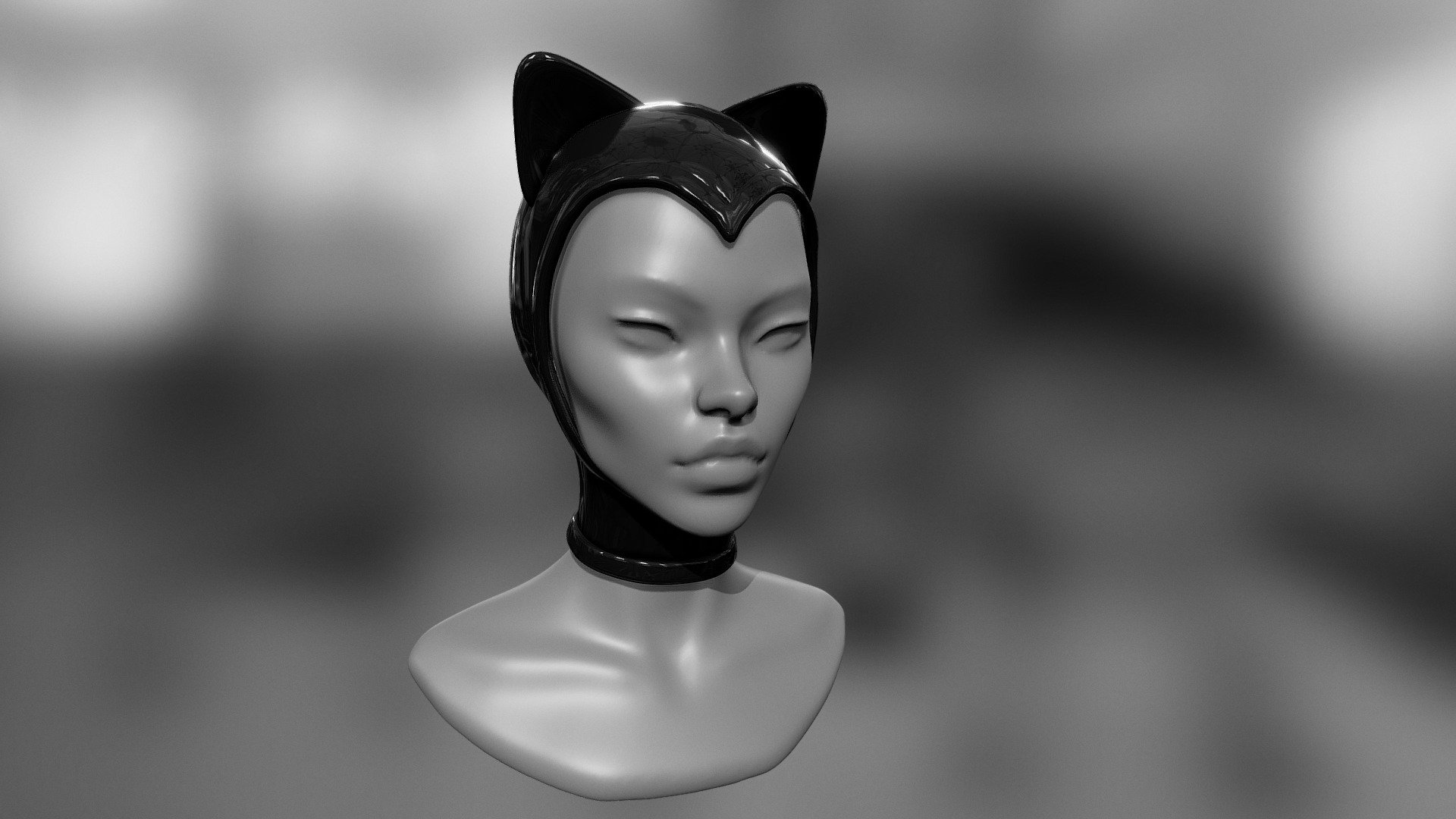 Kitty cat hat hood / catwoman 3d model