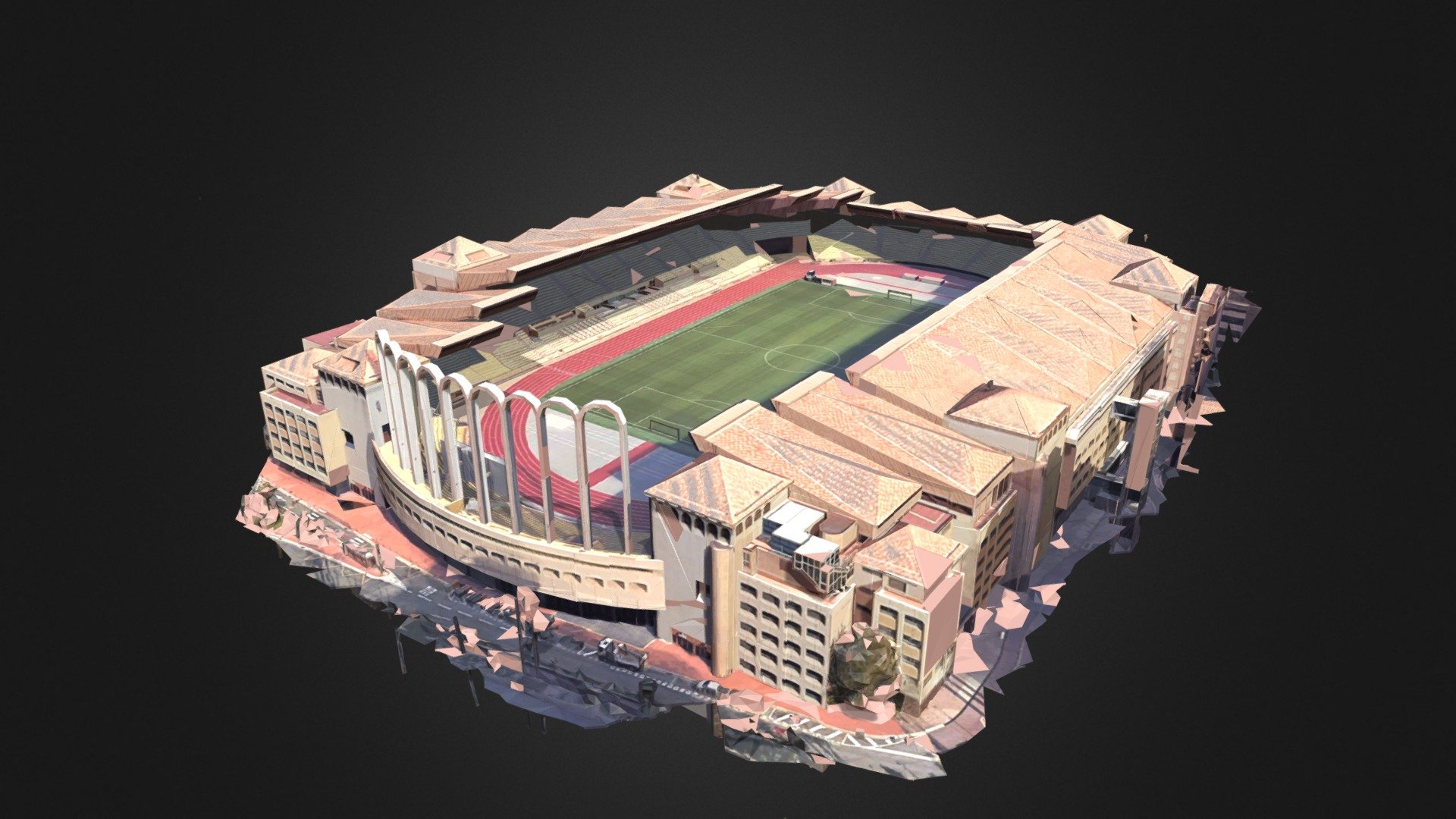 Stade Louis II à Monaco 3d model