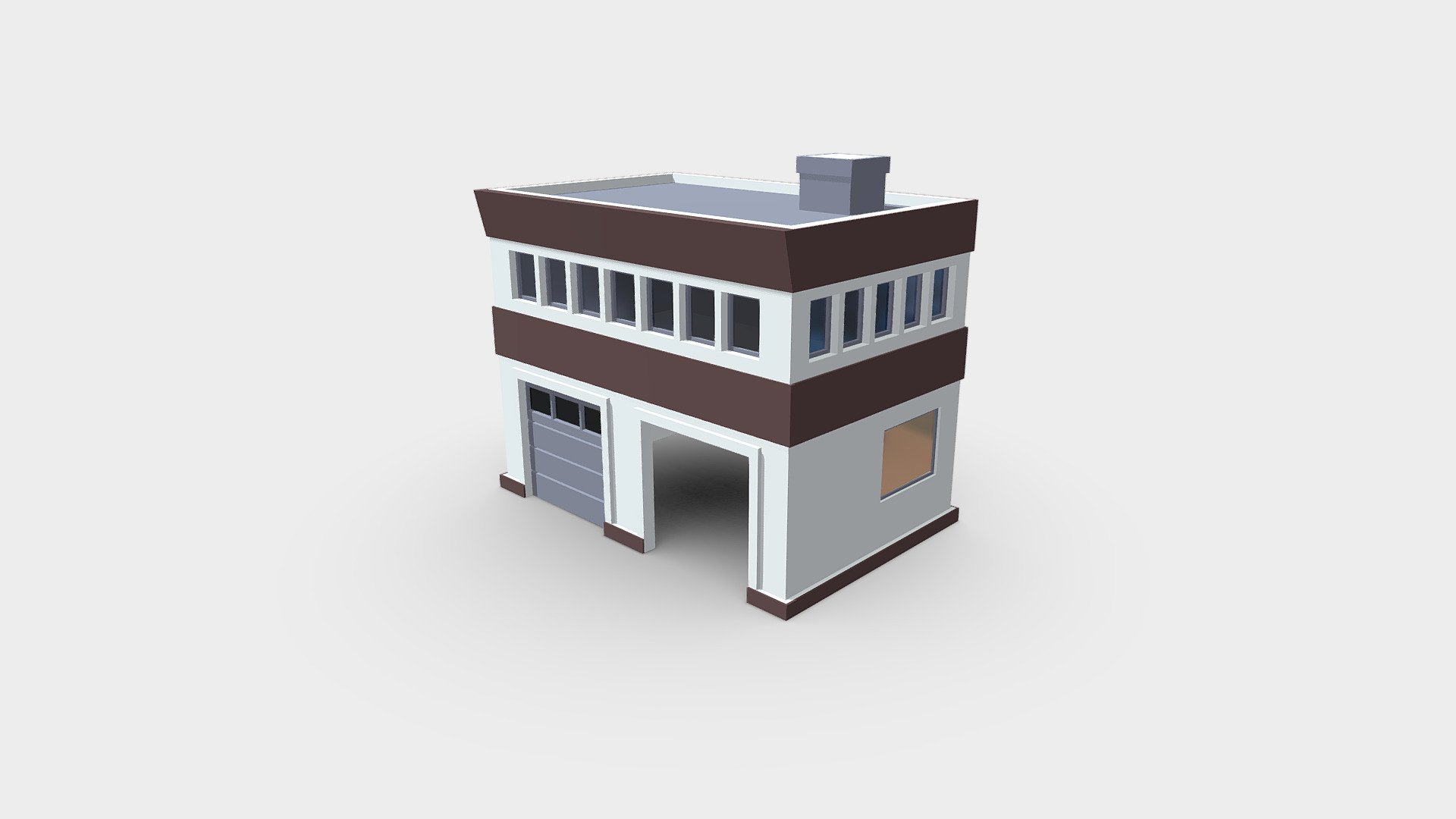 Fire Station (Low Poly) 3d model