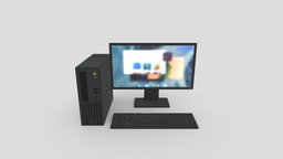 Stylized Low Poly Desktop Computer