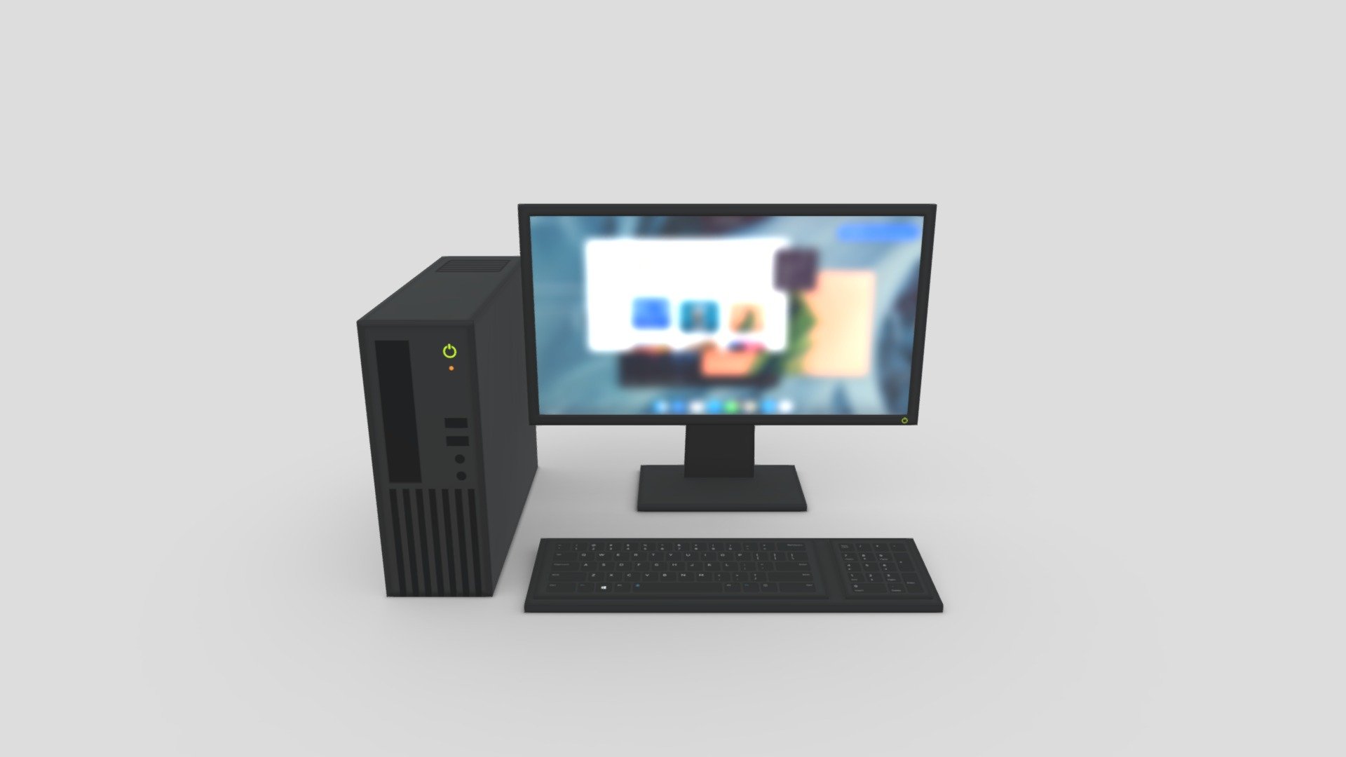 Stylized Low Poly Desktop Computer 3d model