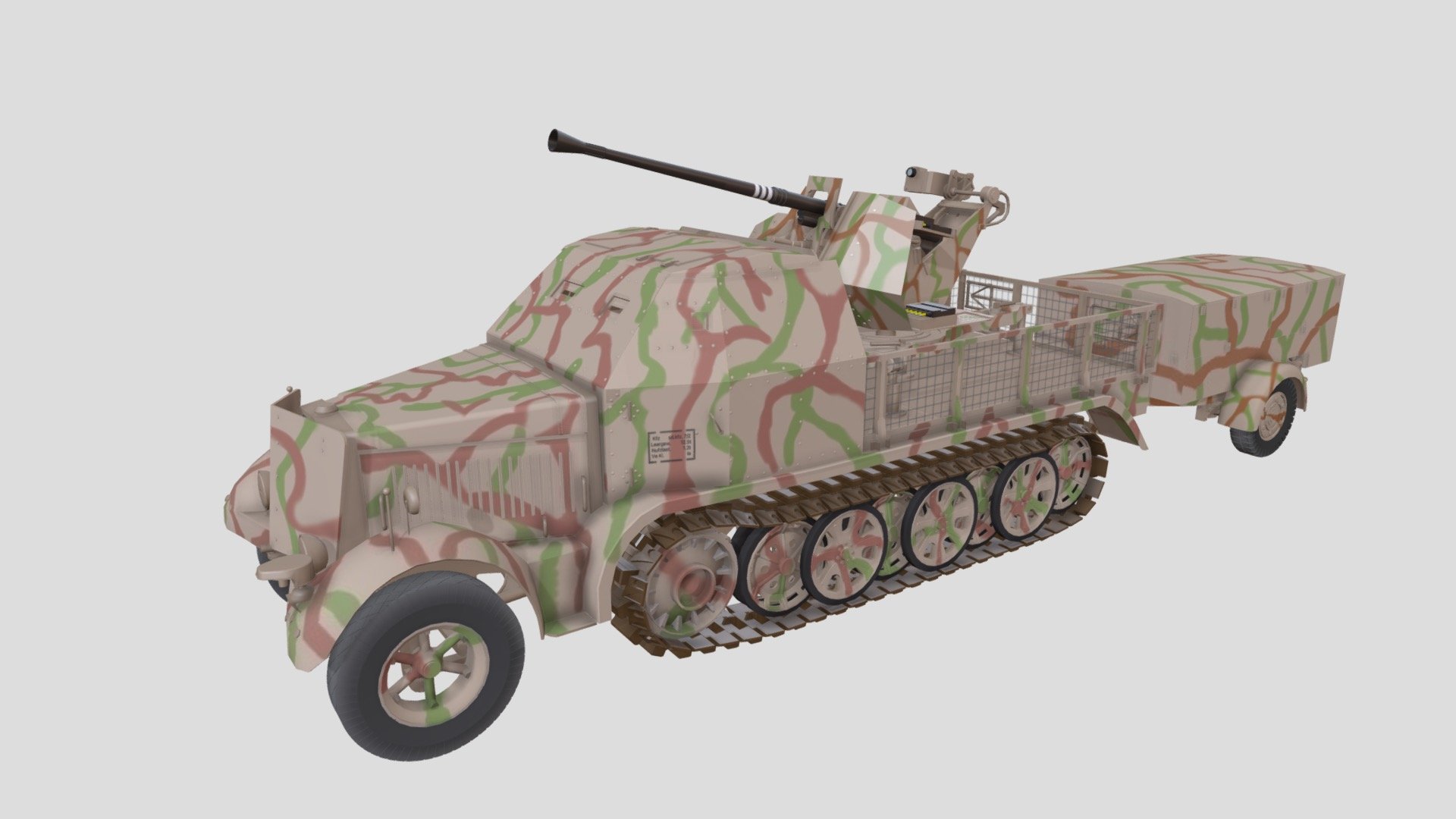 SD.KFZ. 7/2 mit Flak37 3d model