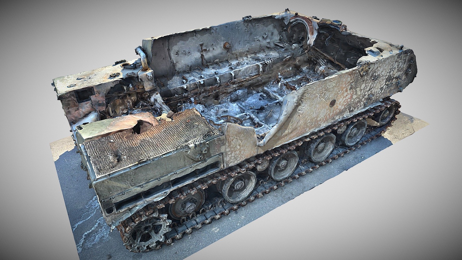 Destroyed russian military vehicles. 3d model