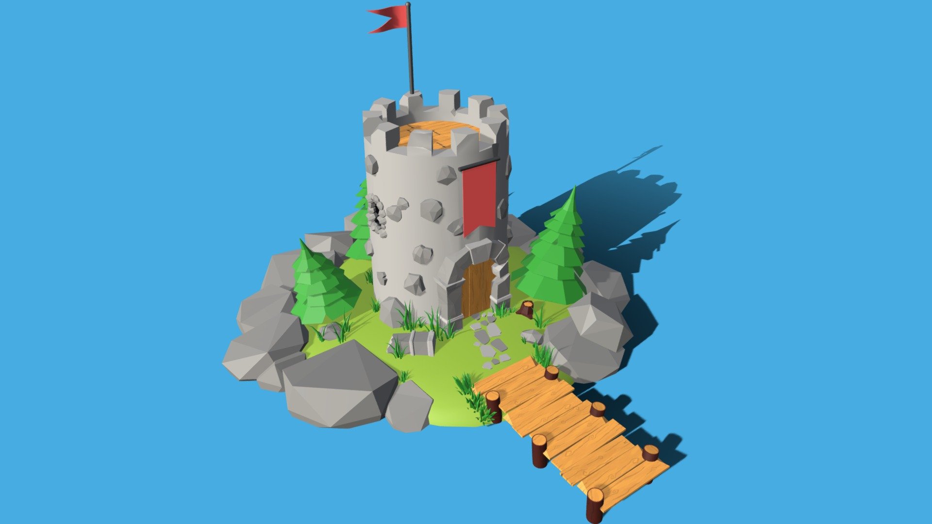 Castle Island 3d model