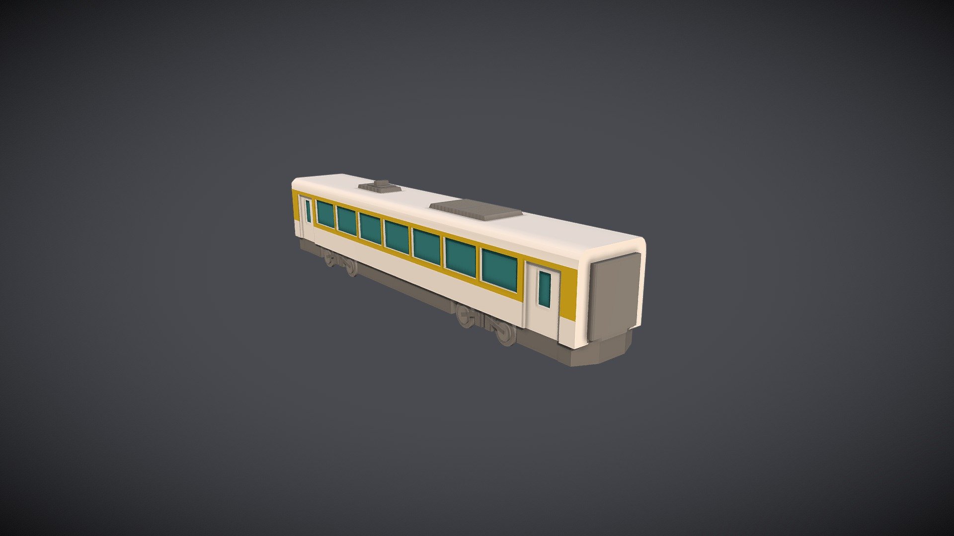 Low-Poly Yellow Carriage 3d model