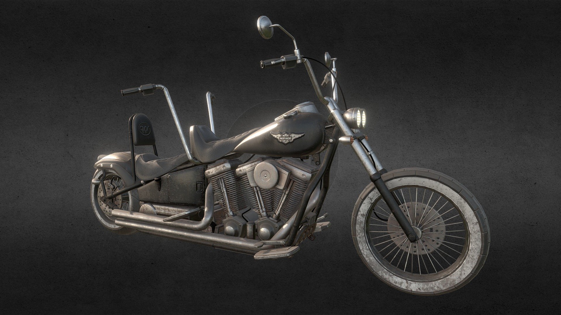 Tandem Motorcycle 3d model