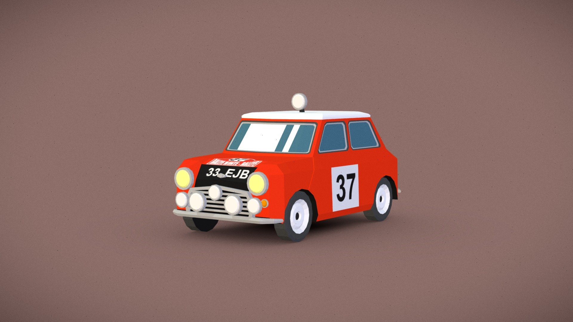 Small Classic Rally Car 3d model