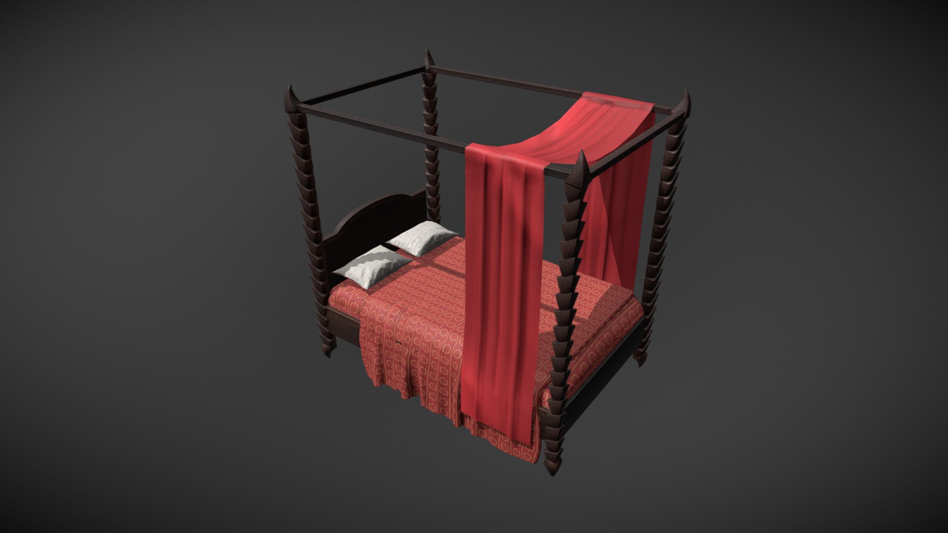 Canopy Bed WIP 3d model