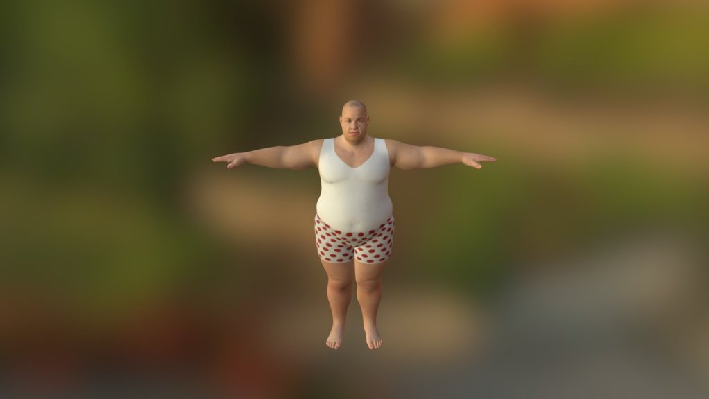 Realistic Fat Man 3d model