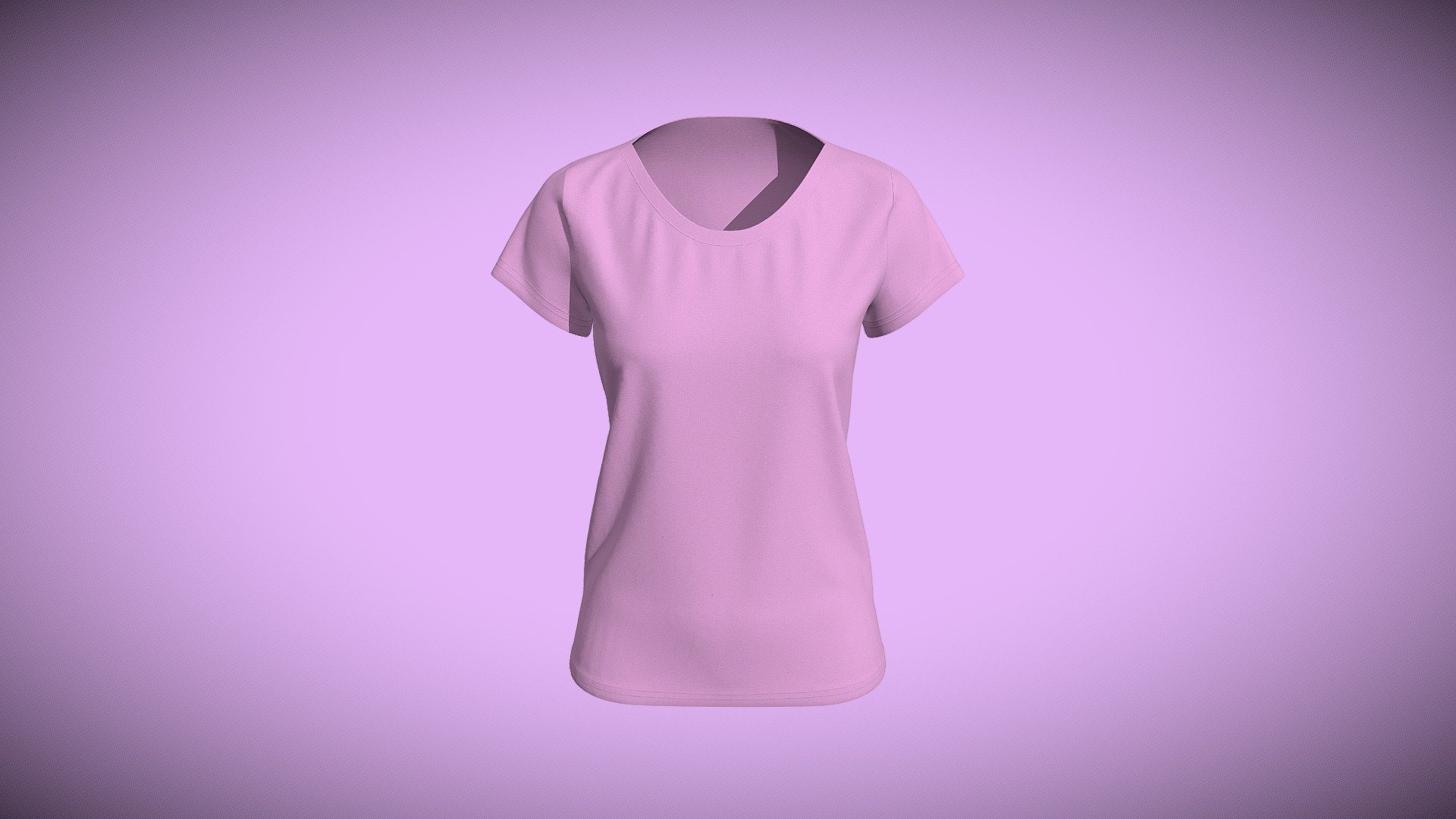 Leaf Neck Women Tee Design 3d model