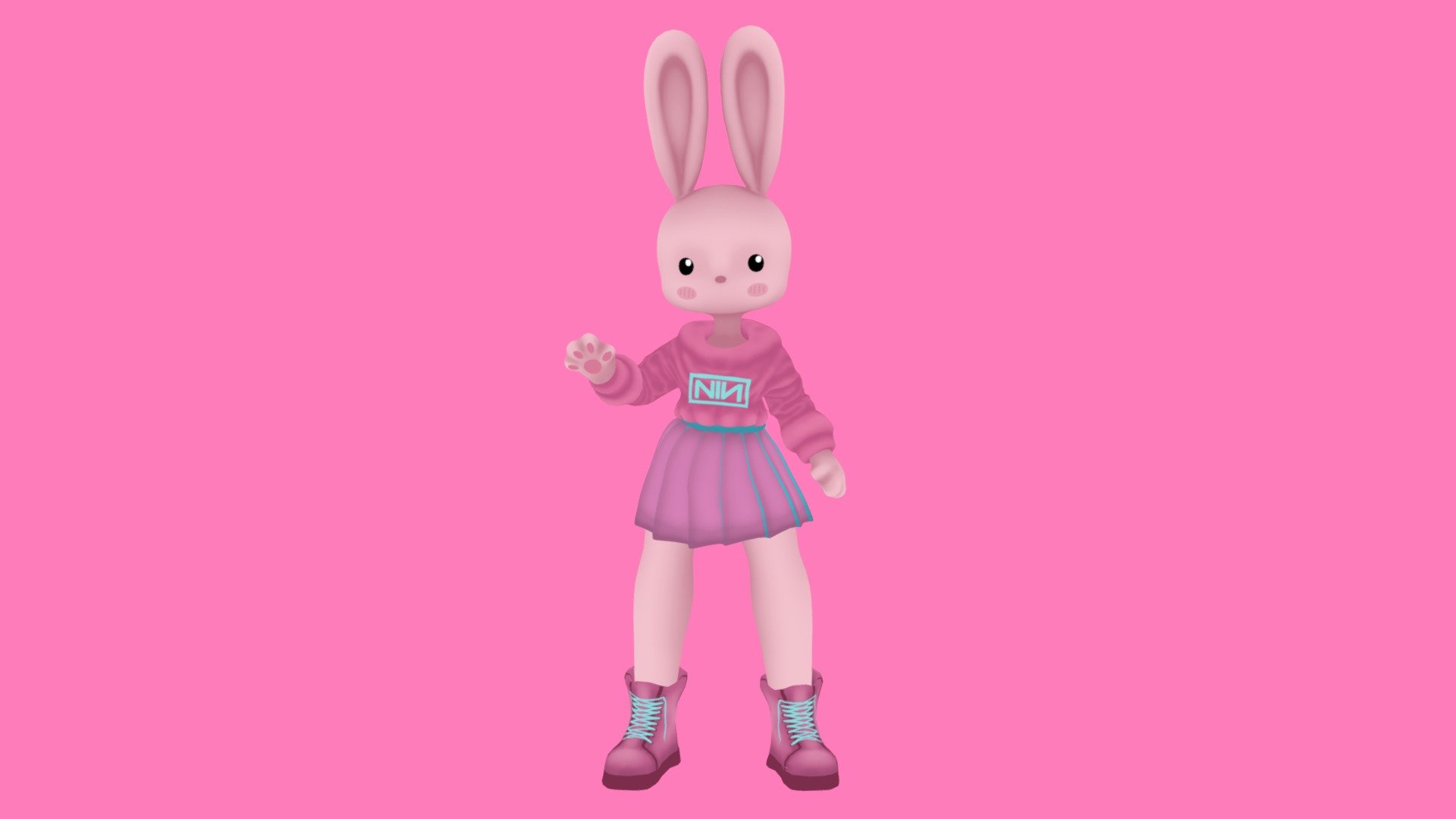 Pink Bunny 3d model