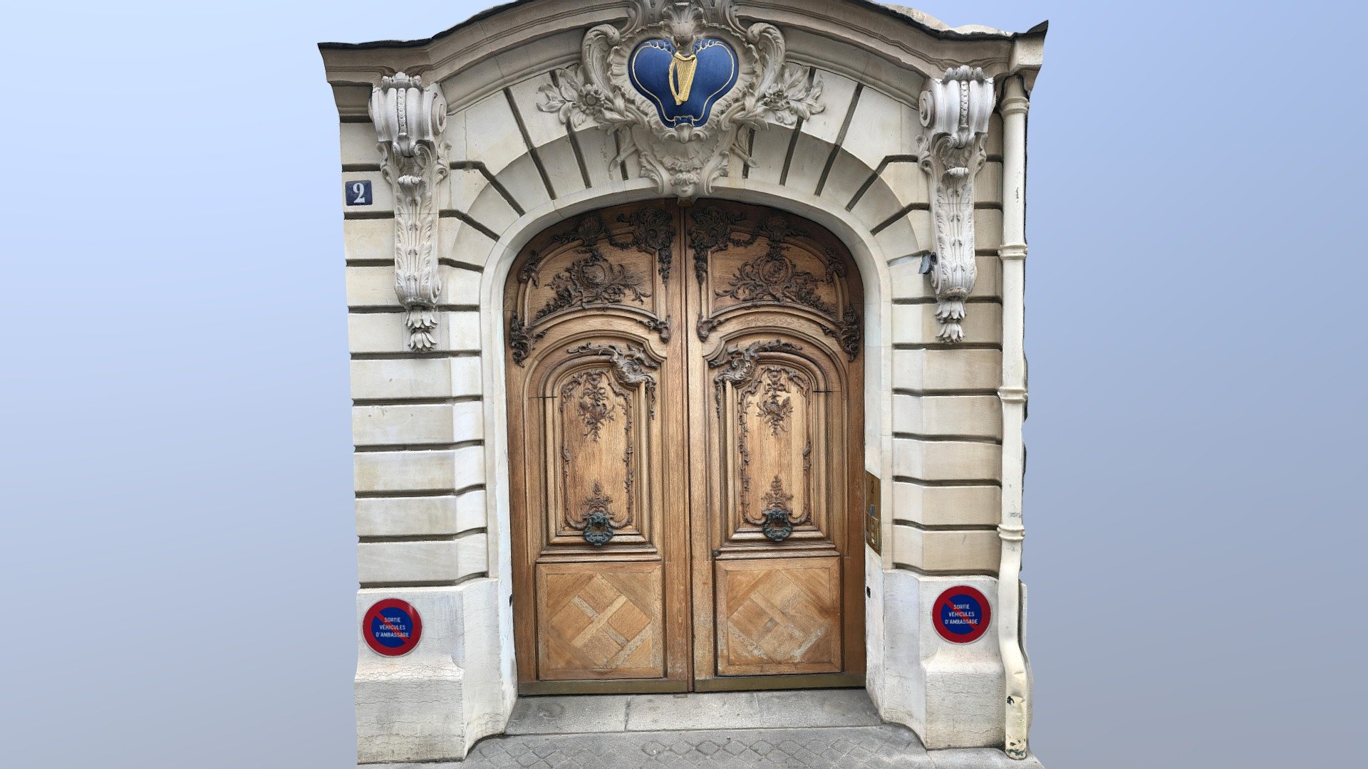 Door to Paris Irish Embassy 3d model