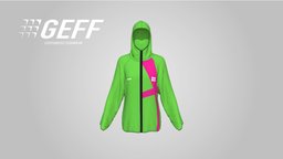 GEFF JI COLLECTION HOODED TRACKSUIT JACKET