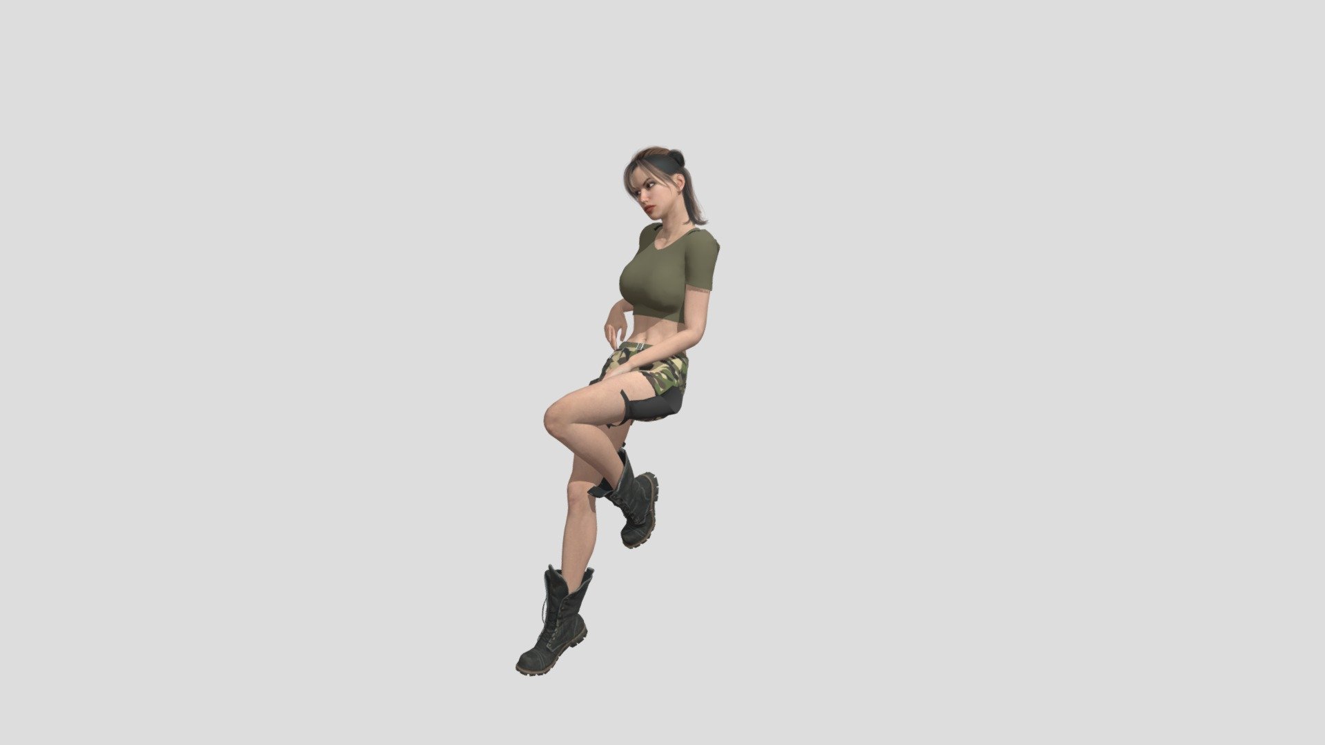 Lara Croft sitting 3d model