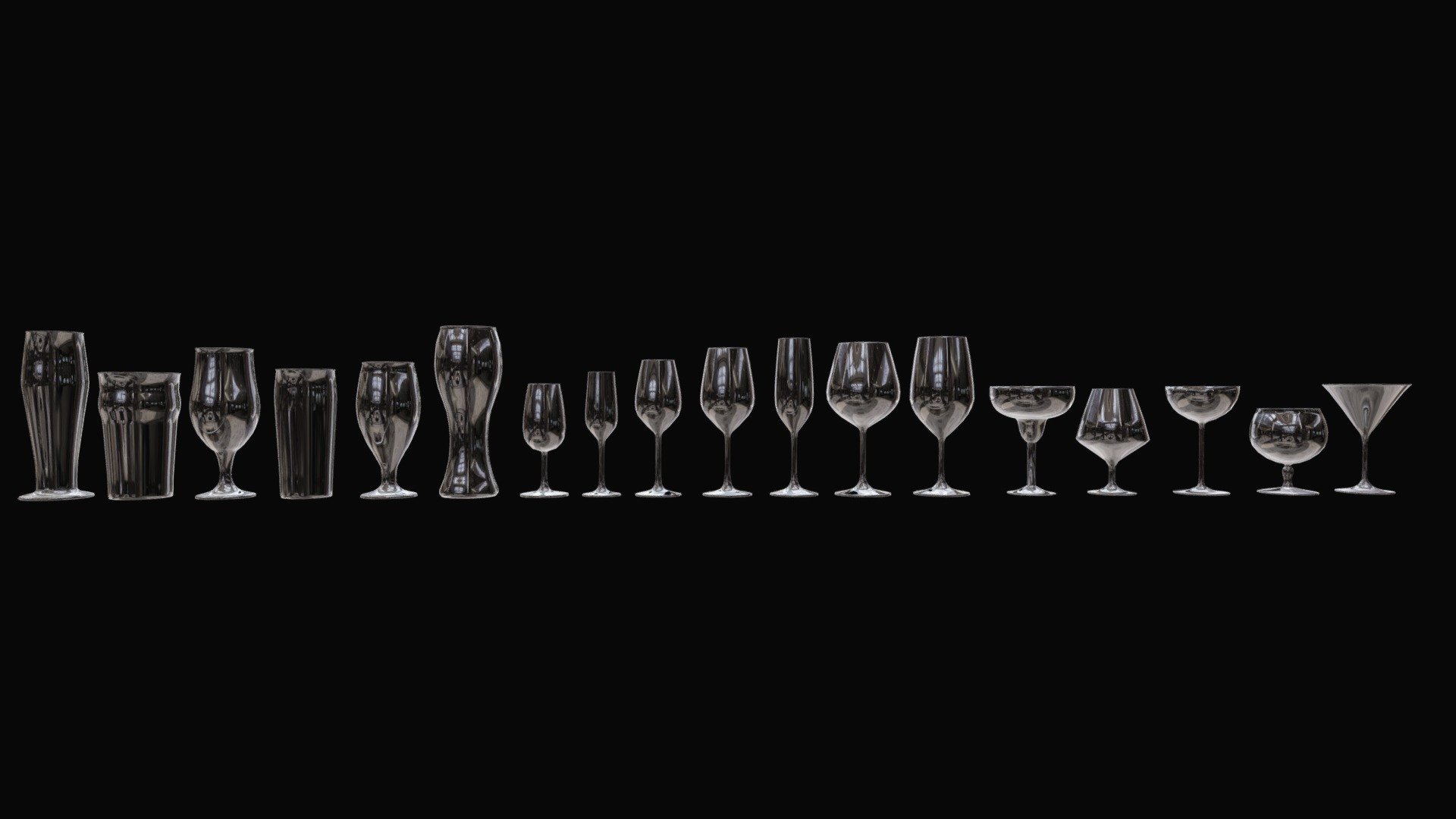 Glassware Set 3d model