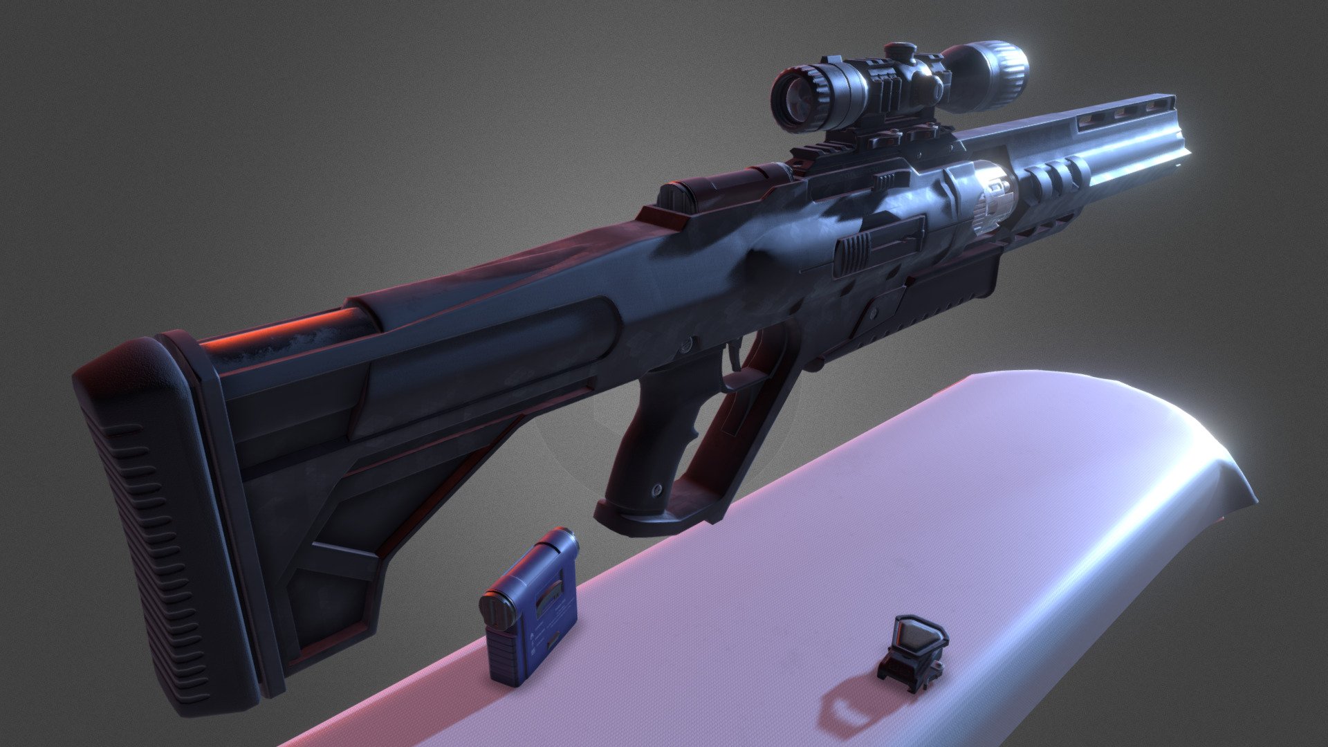 Sci-fi Laser Rifle 3d model