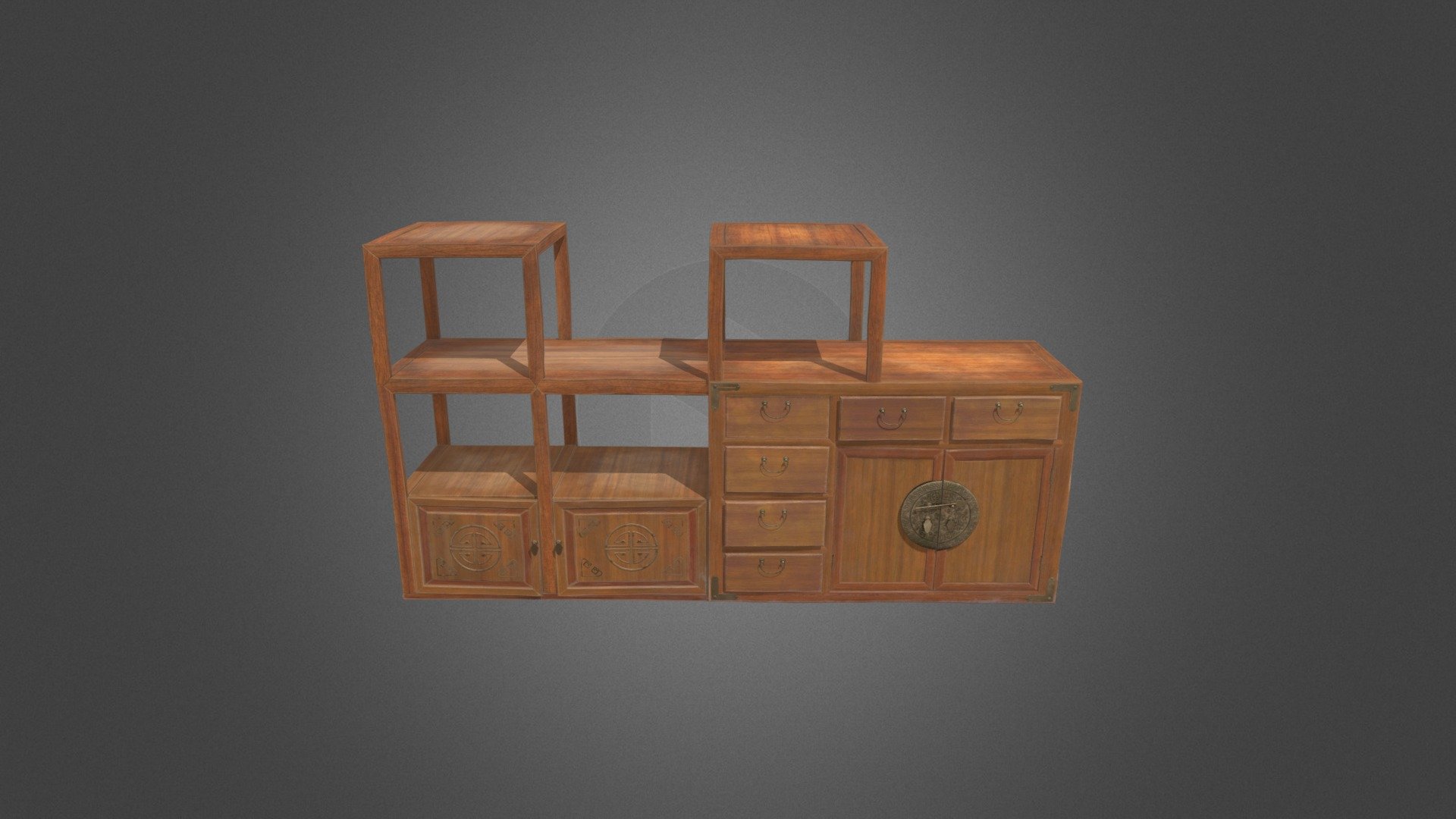 wooden cabinet furniture 3d model