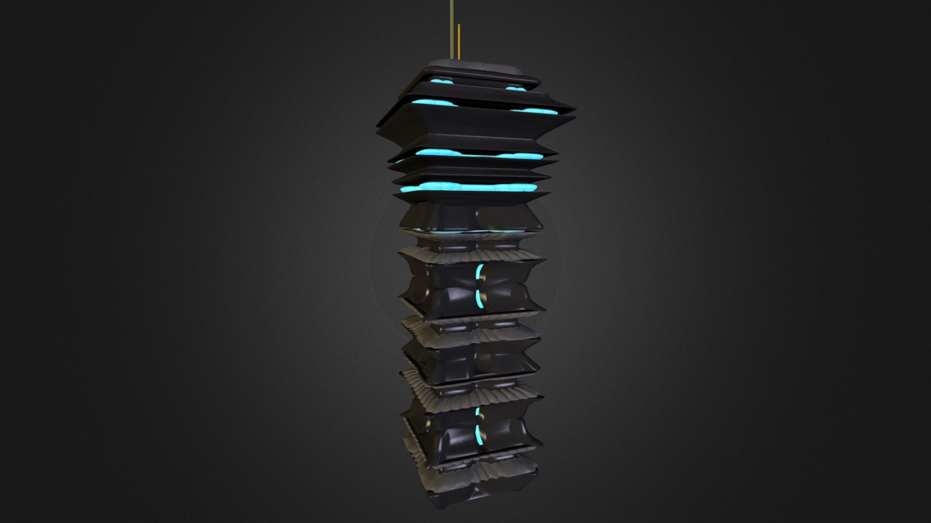 Futuristic Oriental Tower 3d model