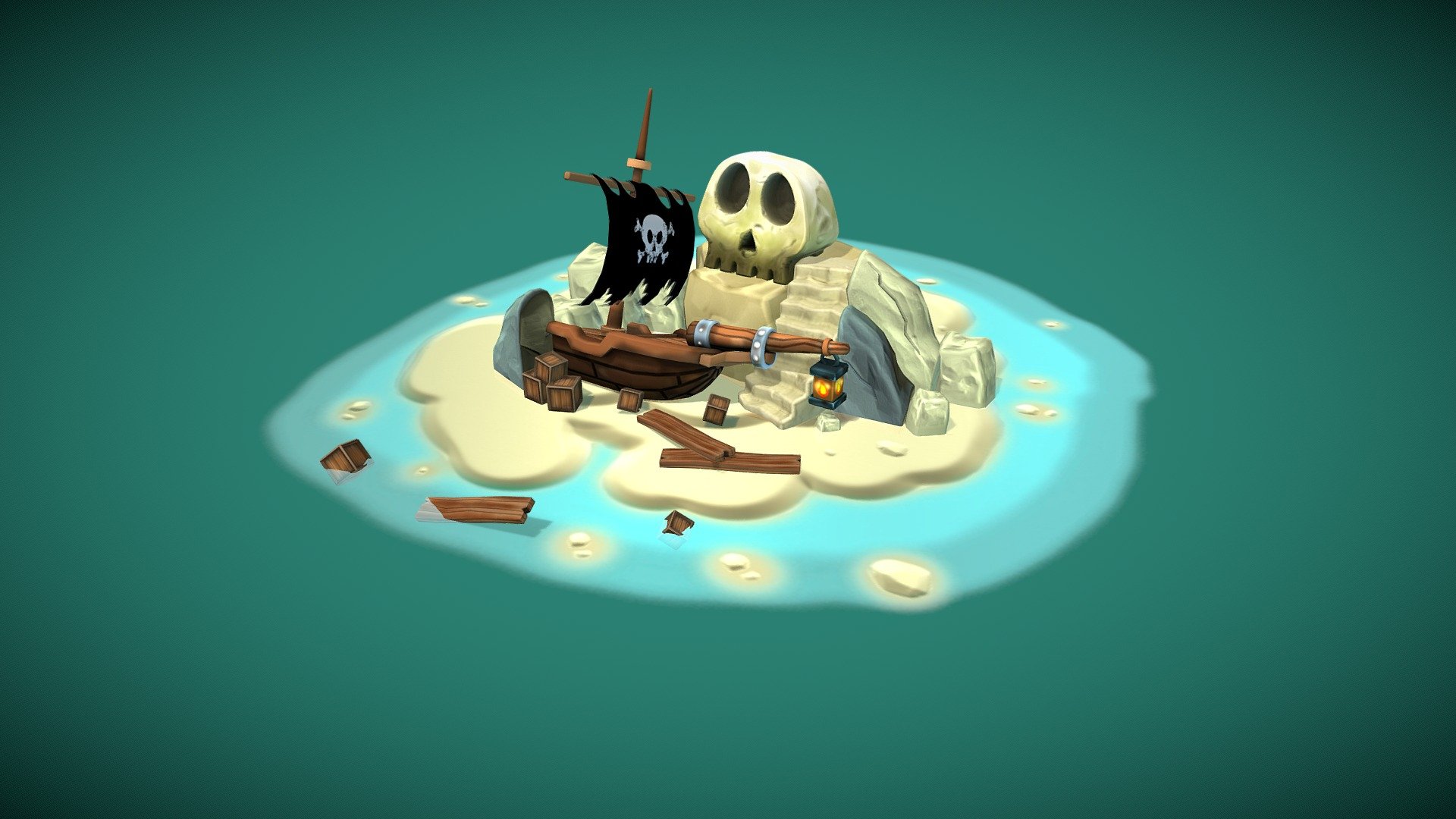 Pirate Scene 3d model